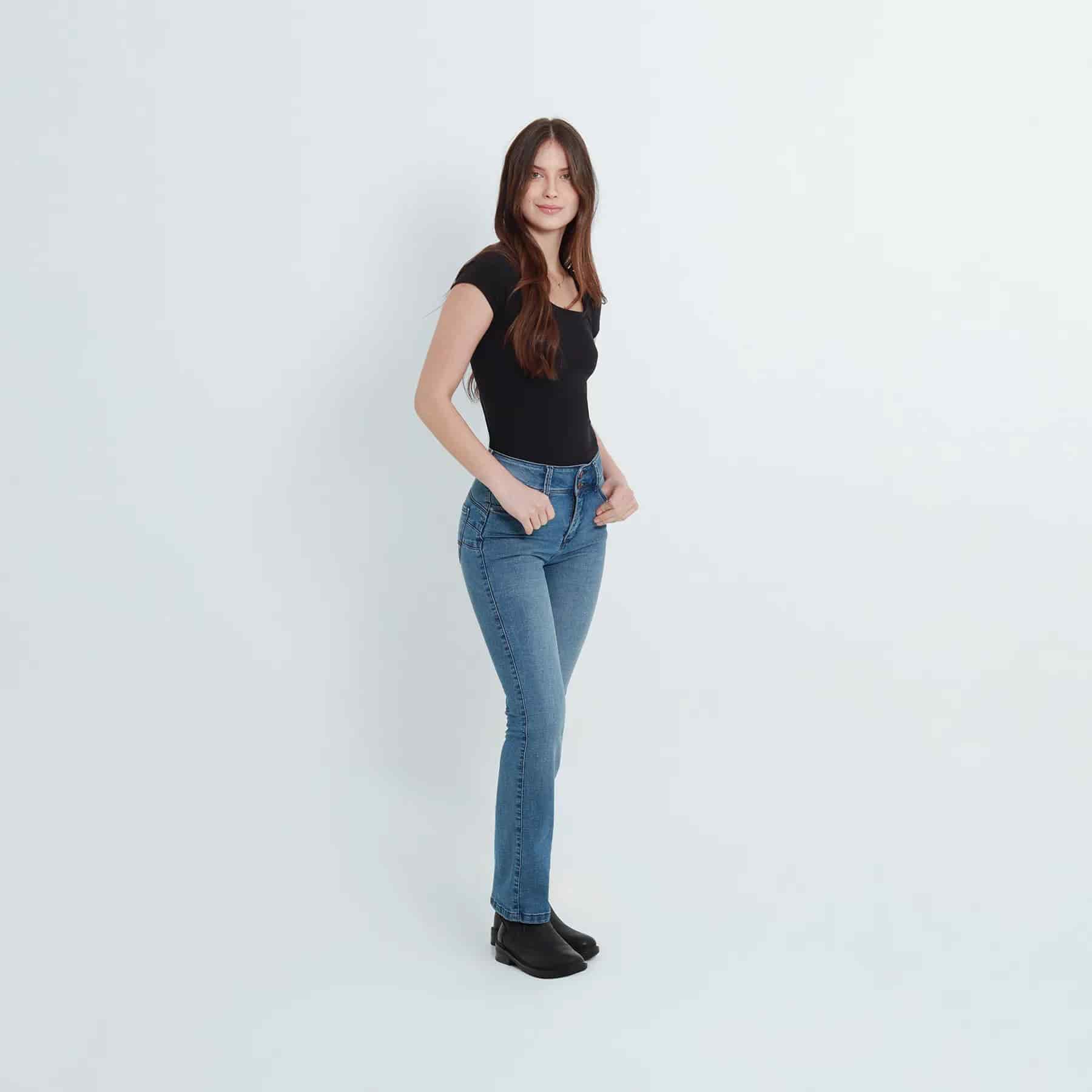 Jean Tiro Medio Bota Recta - miniatura 1