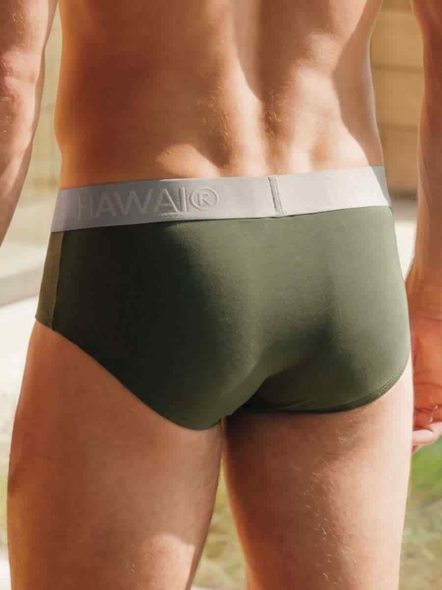 Hip Brief Para Hombre en Algodón Color Verde Militar - miniatura 2