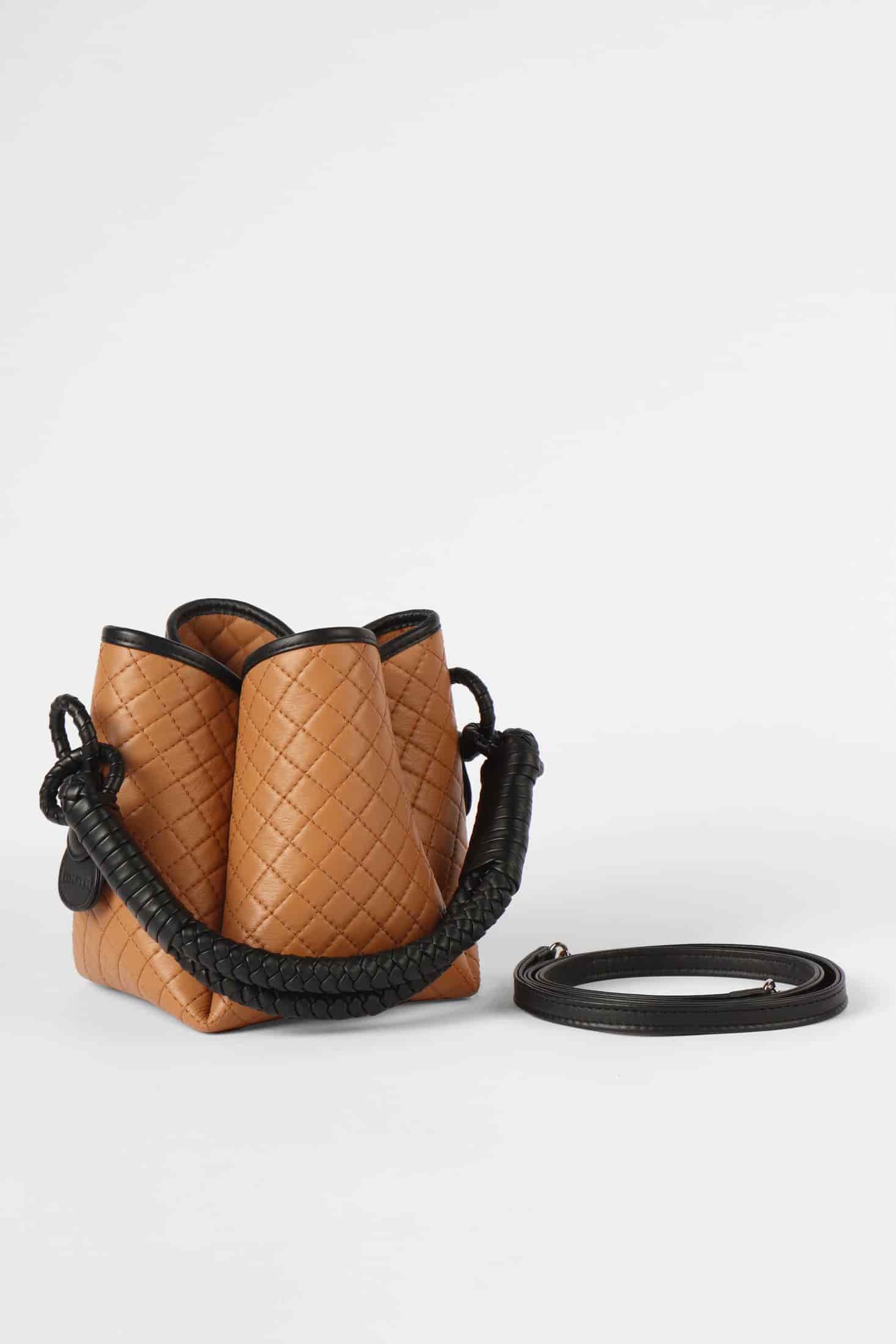 Tulip Mini Bucket Bag, Honey & Black - miniatura 6