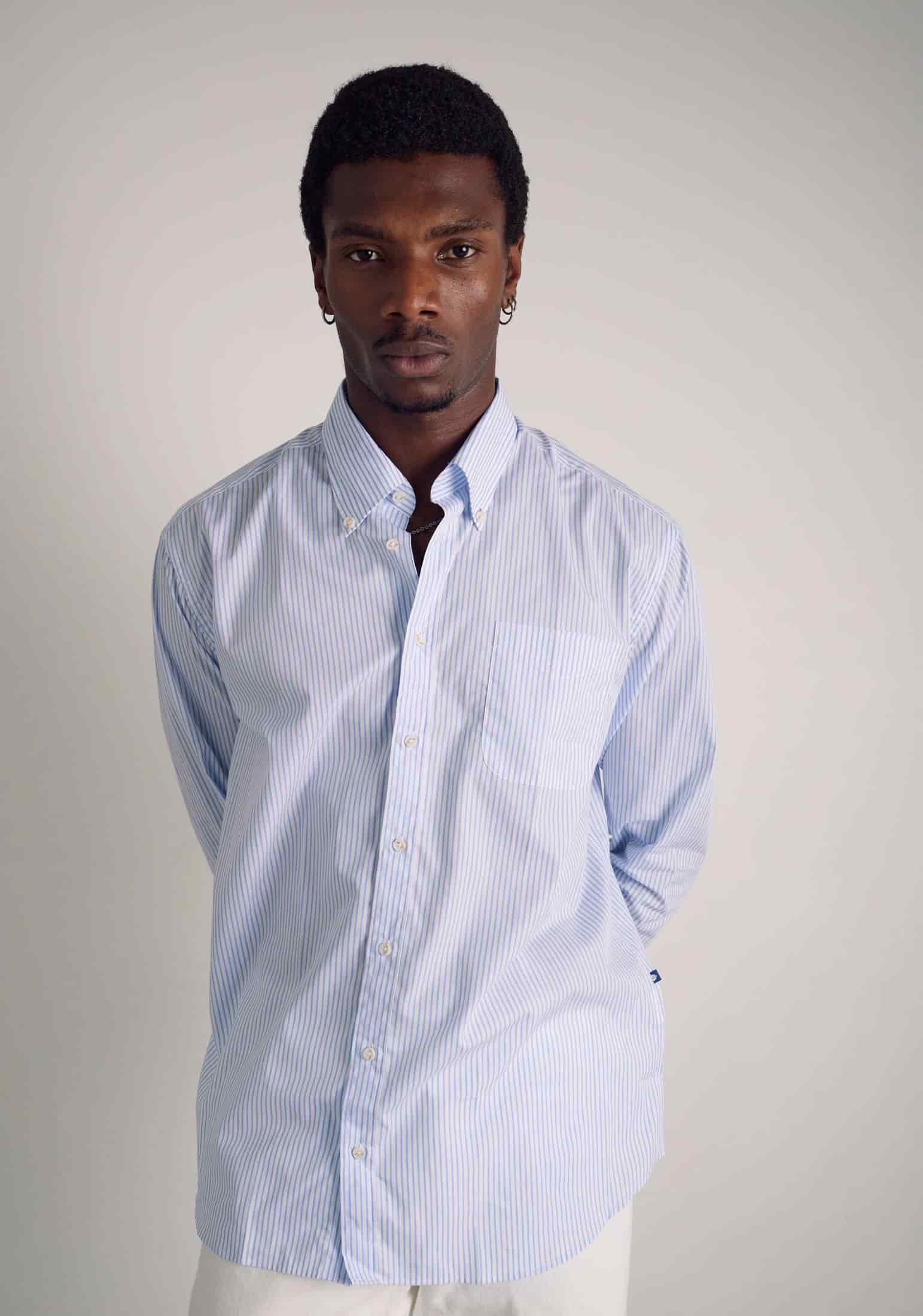 Camisa H CBD Rayas Bols Delg Azul Med - miniatura 3