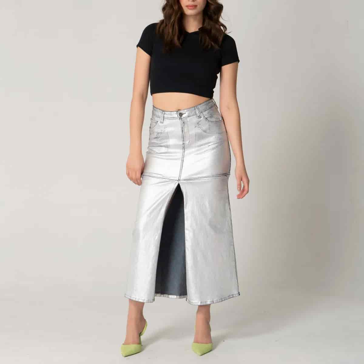 Falda Larga Denim Shn - miniatura 1