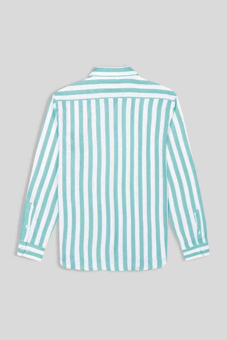 Men's linen shirt sky striped - miniatura 5