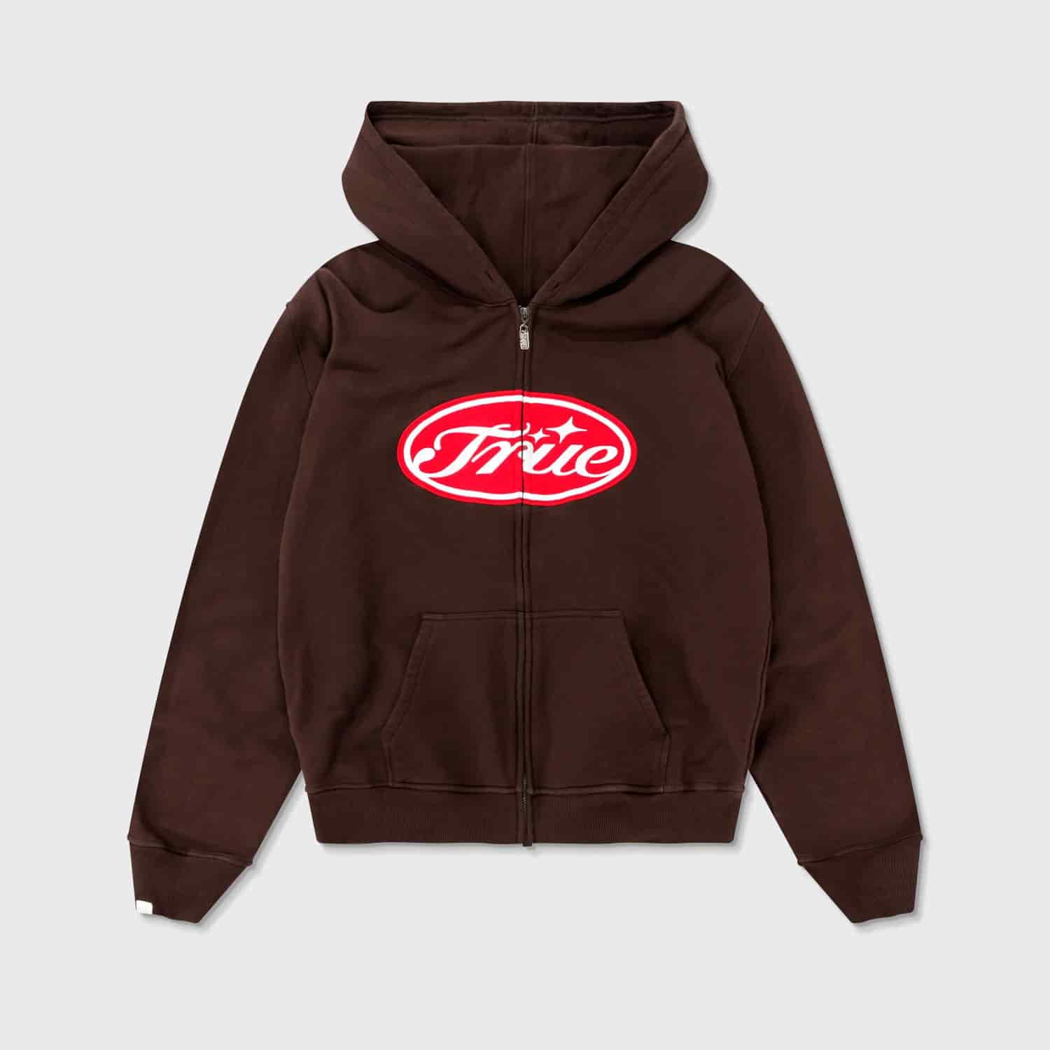True Stamp Zipper Hoodie - Brown - miniatura 1