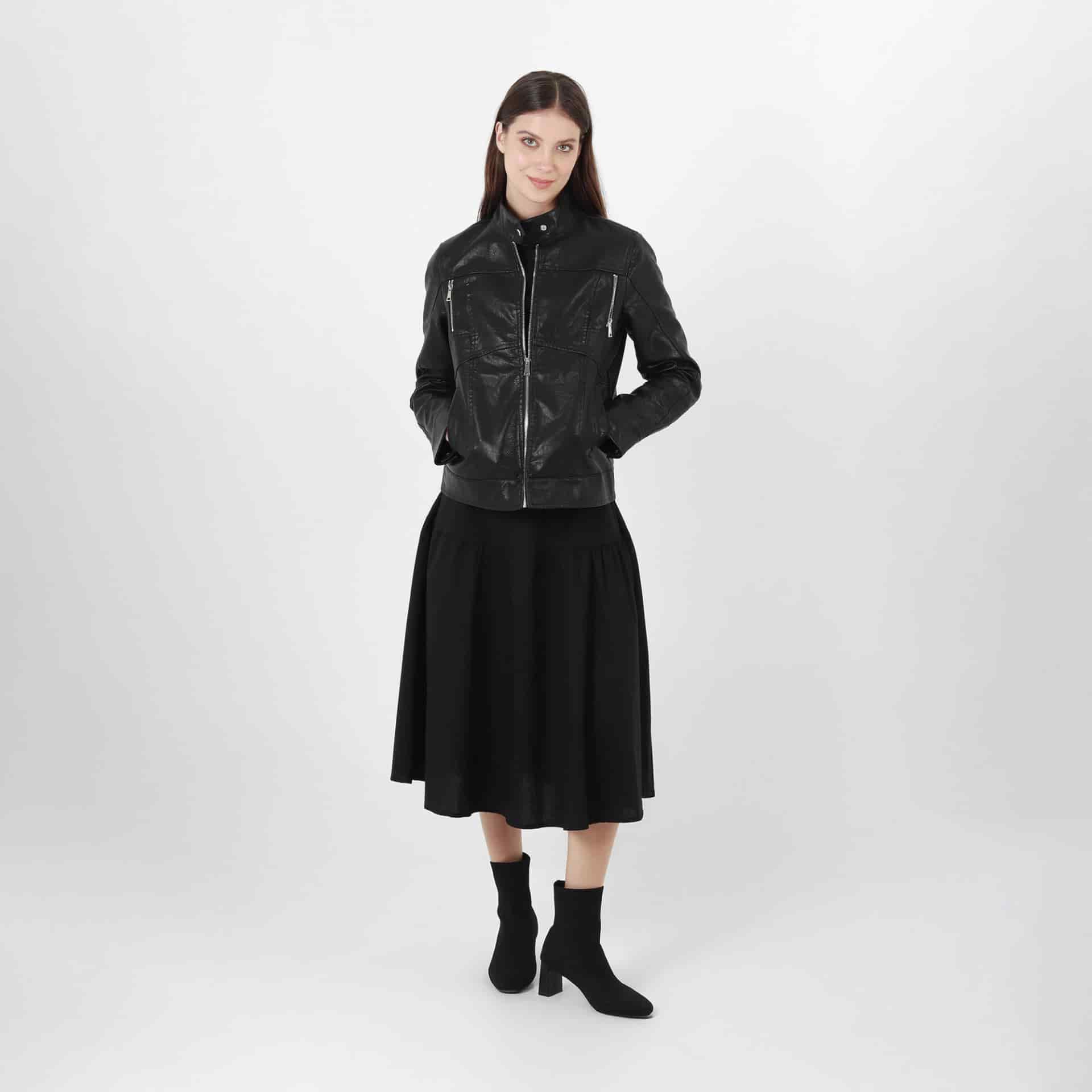 Chaqueta biker en cuero sintético - miniatura 9