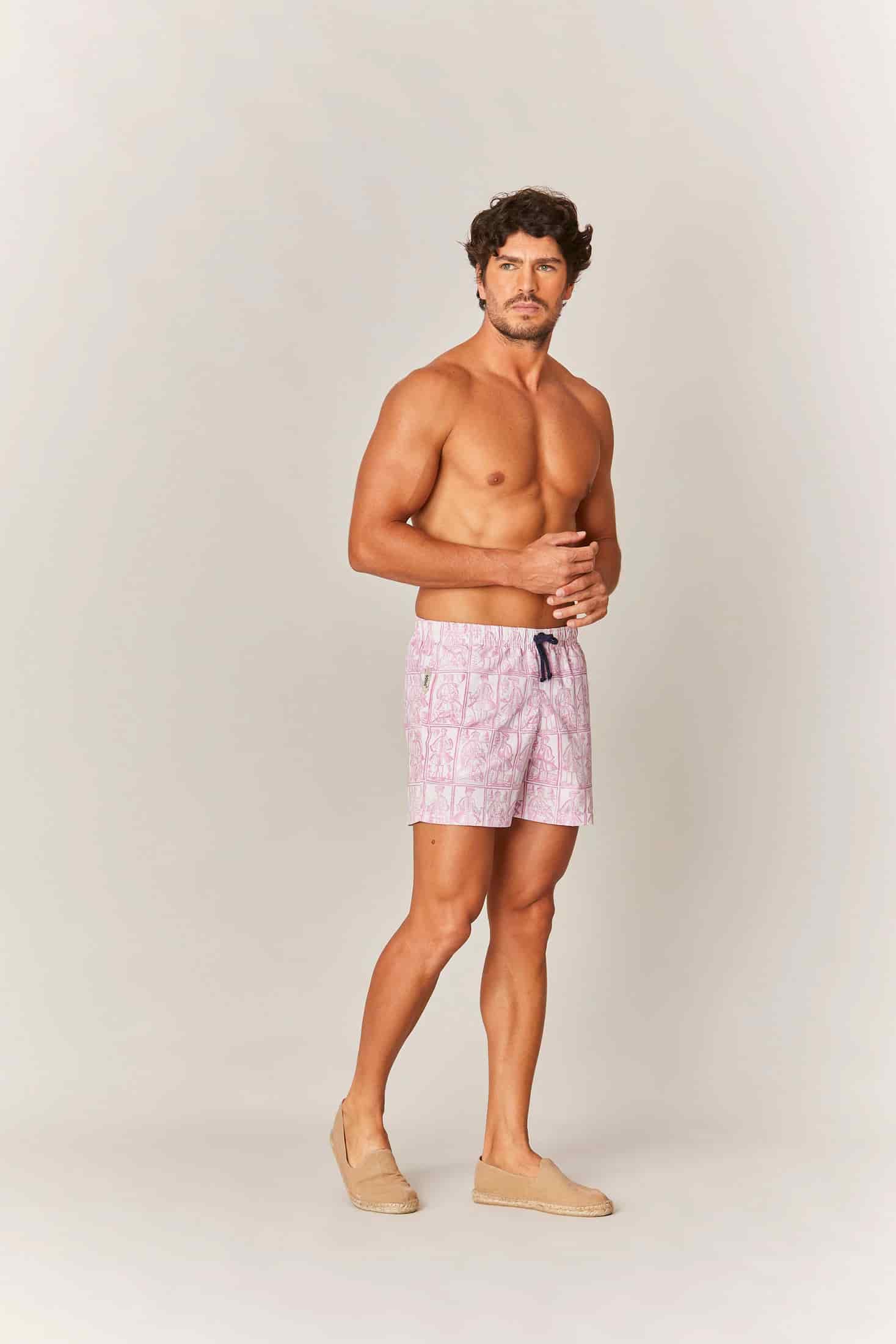 Men's cards swim trunk pink - miniatura 3