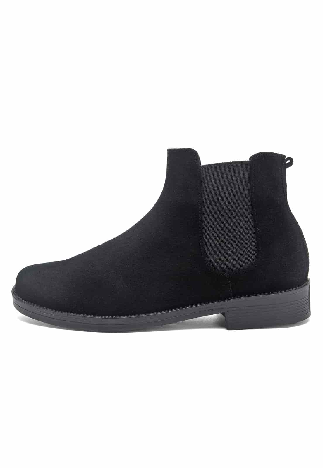 Botines chelsea negros en gamuza. - miniatura 8