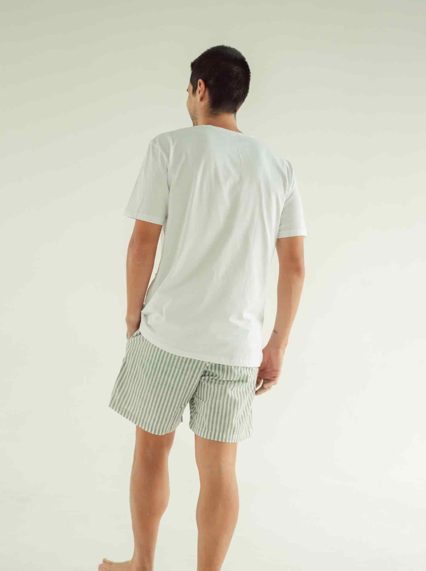 Pijama Pantaloneta Resort Rayas - Militar - miniatura 4