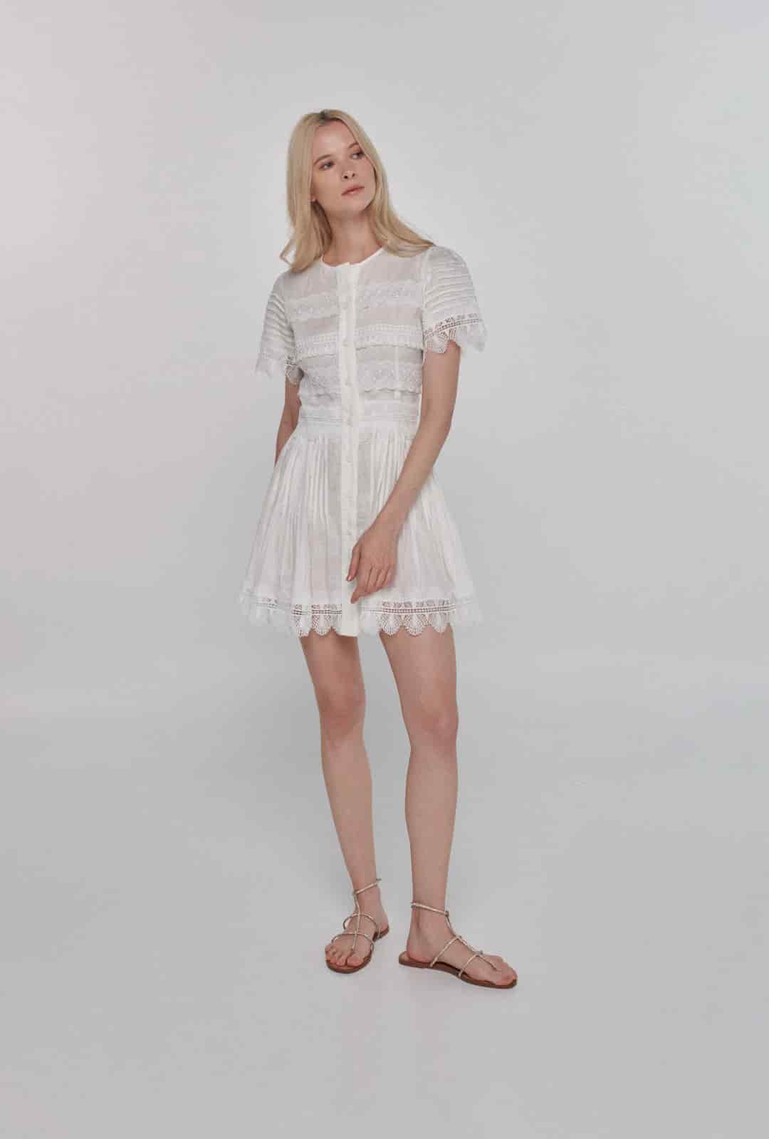 VIOLETTA DRESS WHITE - miniatura 1