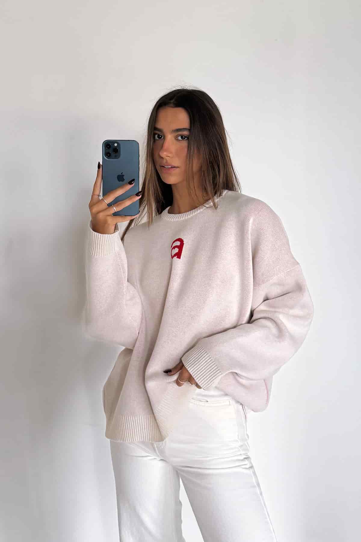 MONOGRAM SWEATER IVORY - miniatura 3