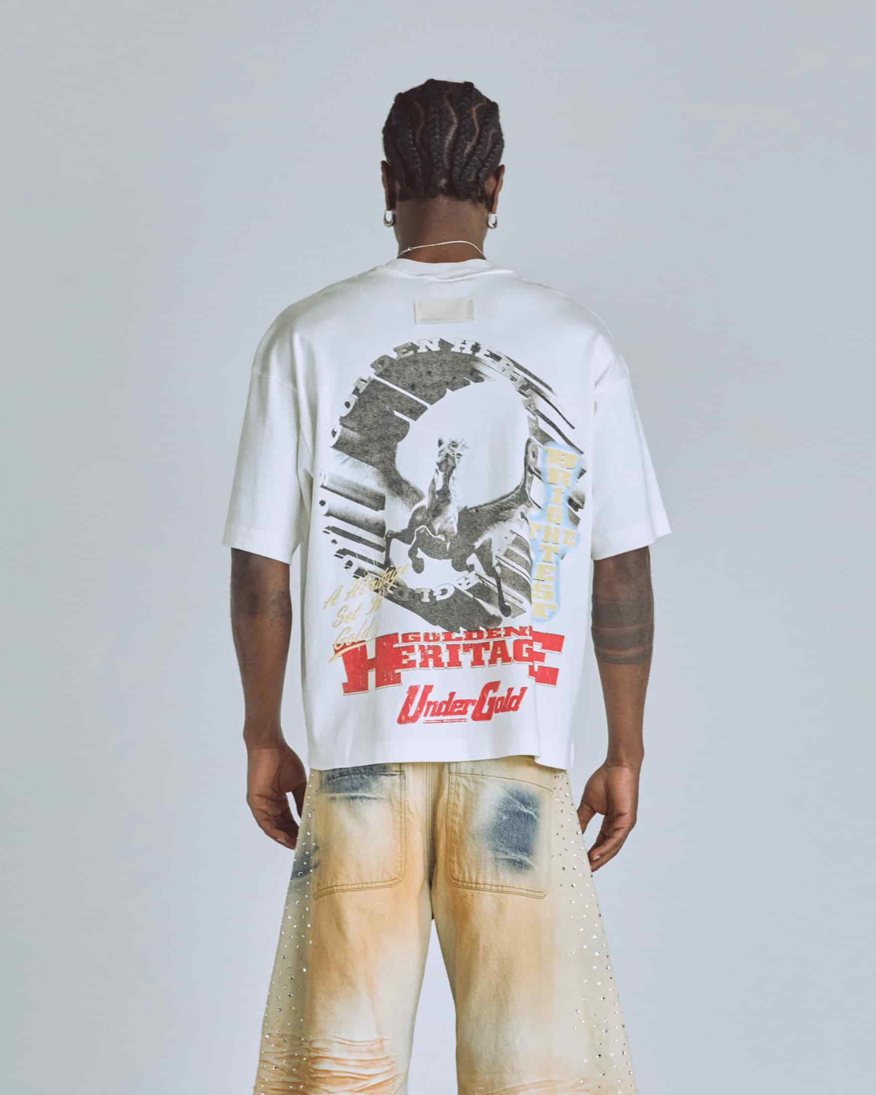 Golden Heritage Pegasus Boxy Fit Tshirt White - miniatura 7
