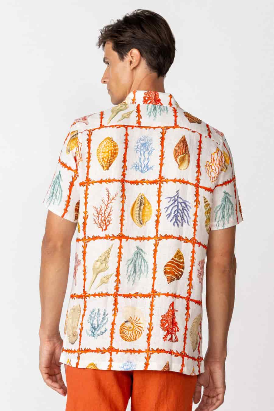 Men's linen shirt white aronnax - miniatura 4
