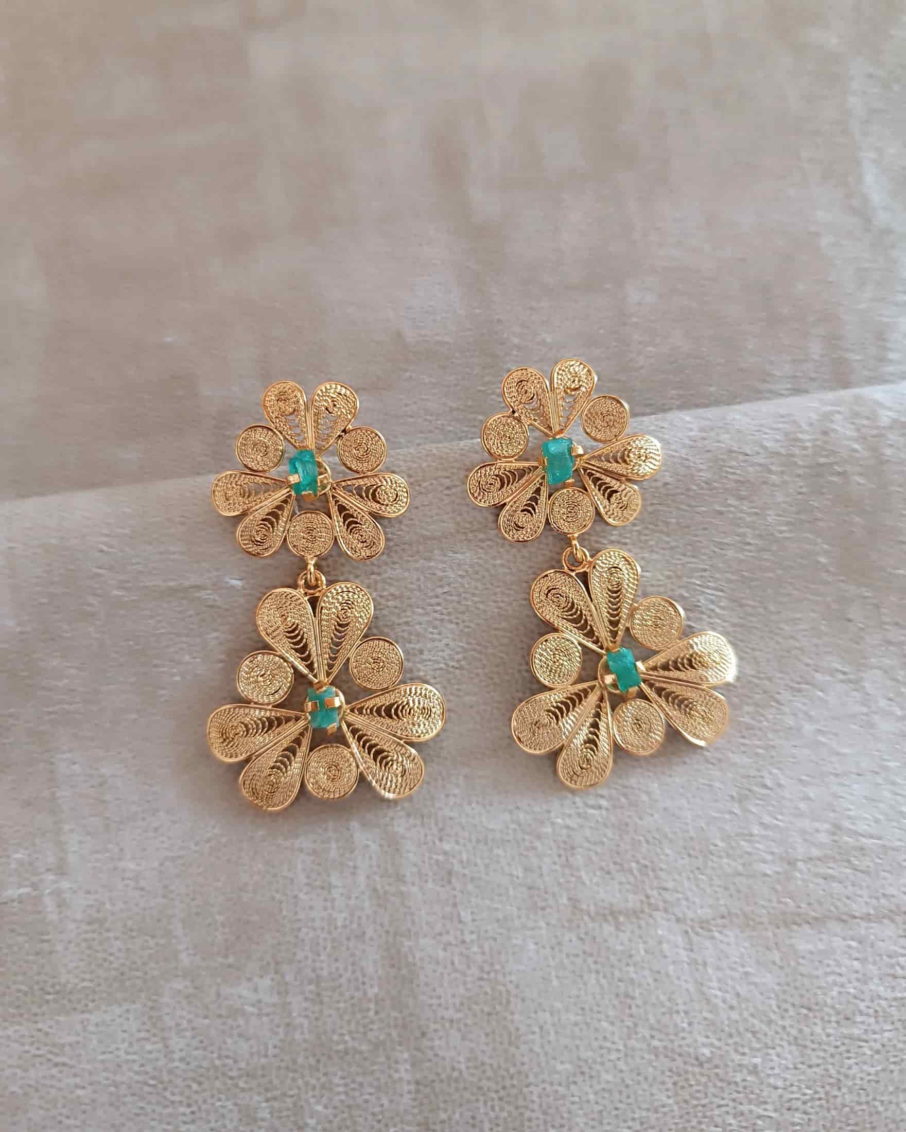 Aretes doble flor, Katya - miniatura 4