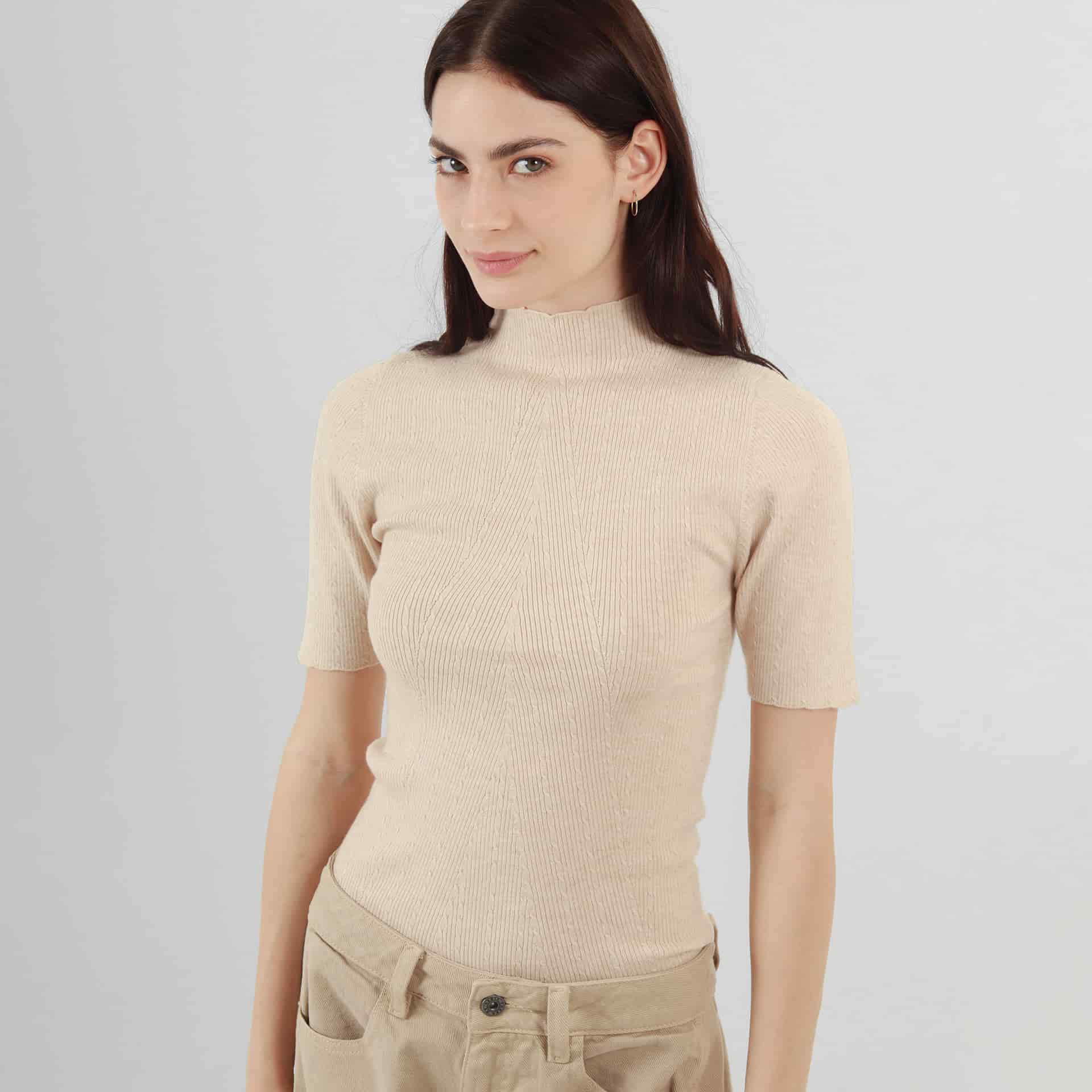 Sweater canale cuello alto manga corta - miniatura 8