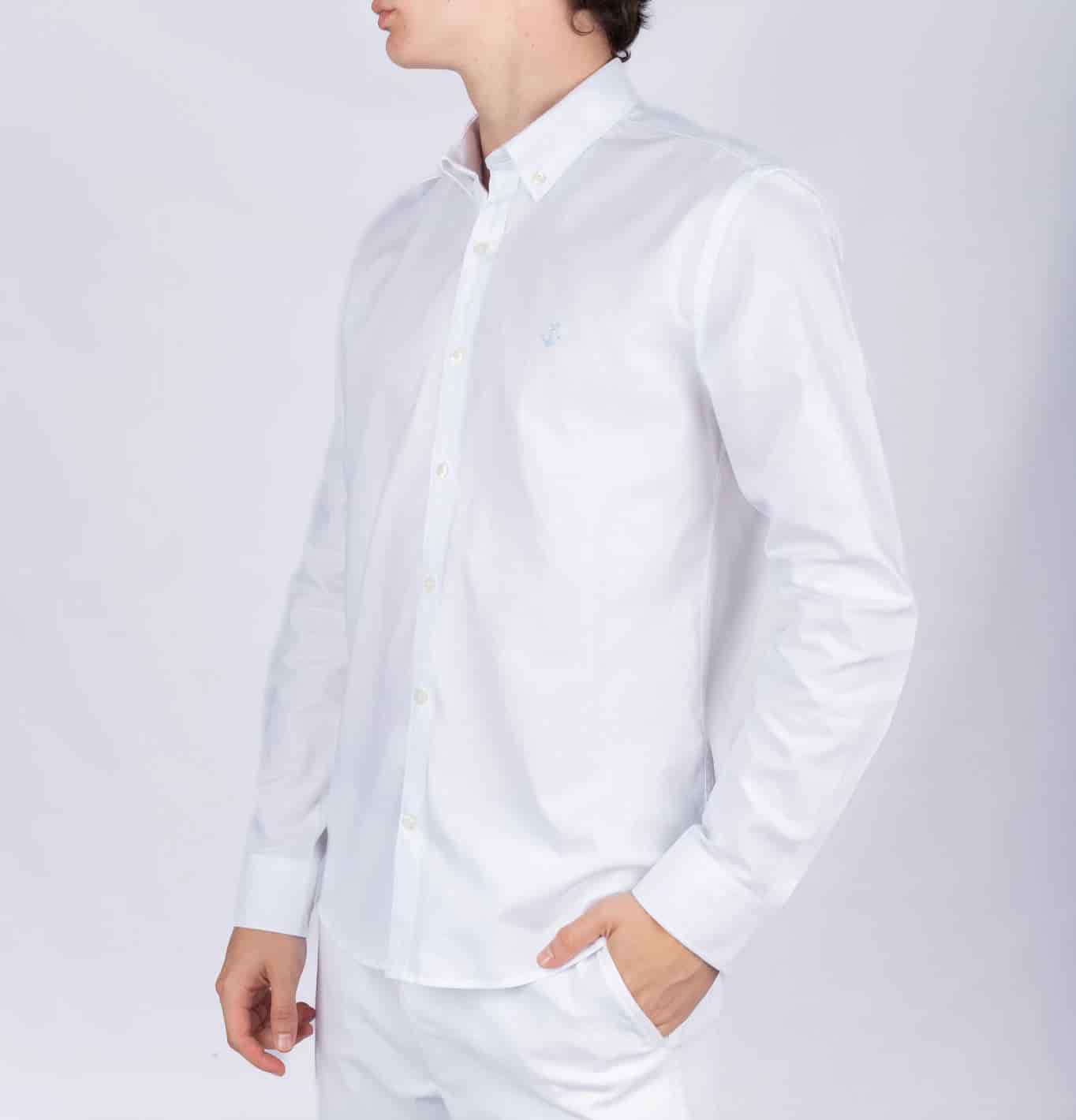 Camisa Oxford Blanca A Azul R - miniatura 4