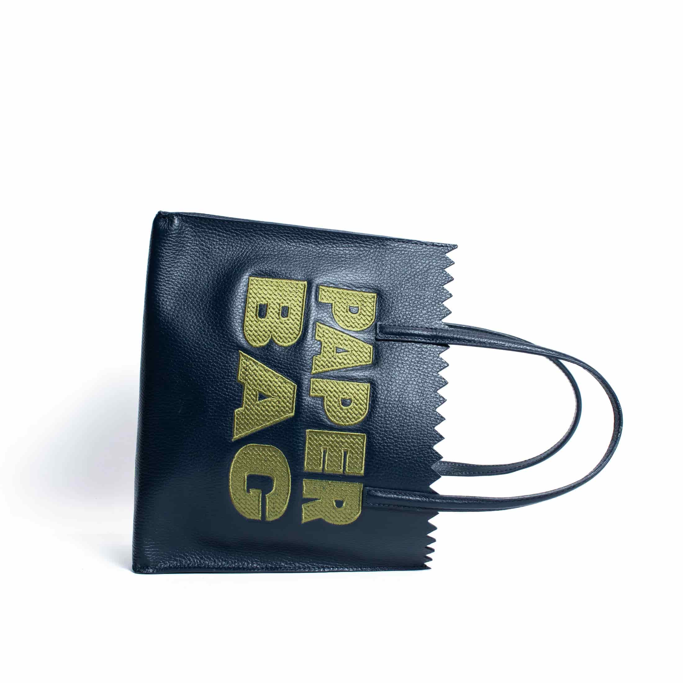 PAPER BAG SHORT - navy blue x pistacho - miniatura 4