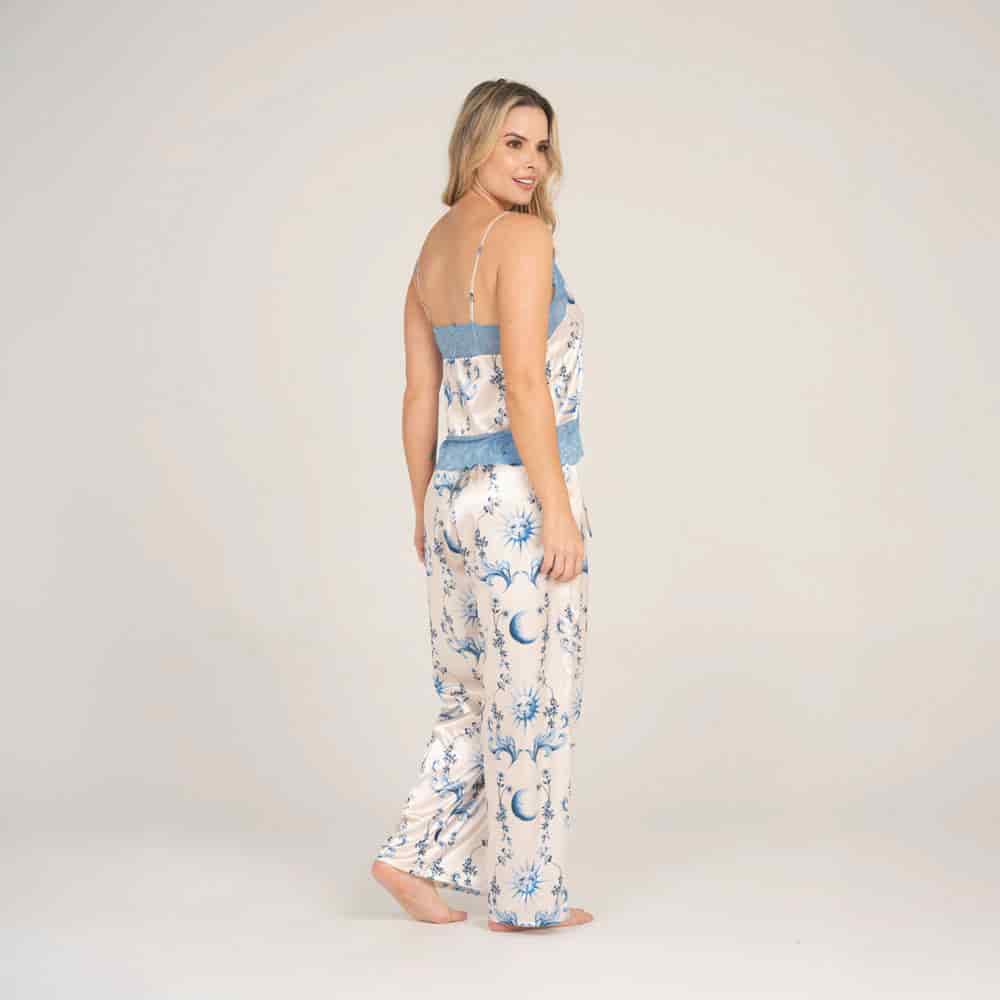 Pantalón Satin Estampado Santorini. - miniatura 3