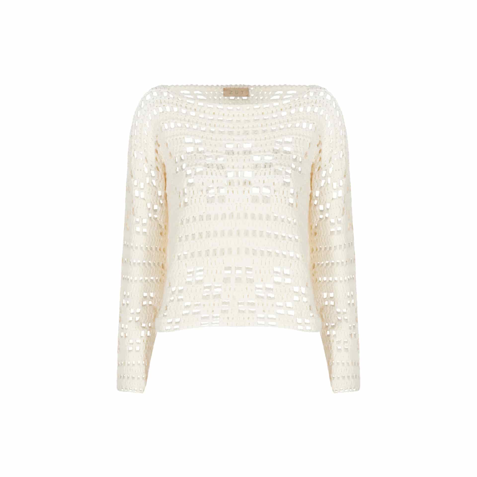 MARGARA CROCHET MESH SWEATER - miniatura 1