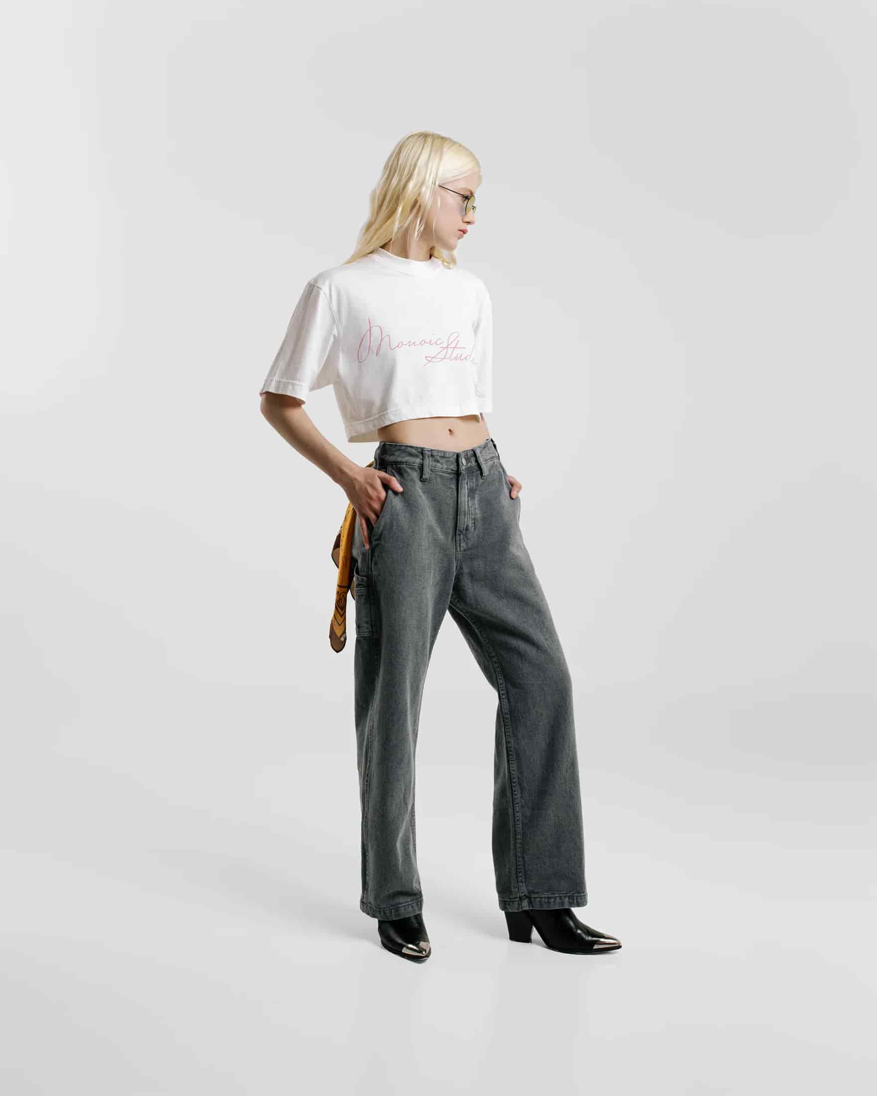 Camiseta Cropped Monoic - Blanco - miniatura 2