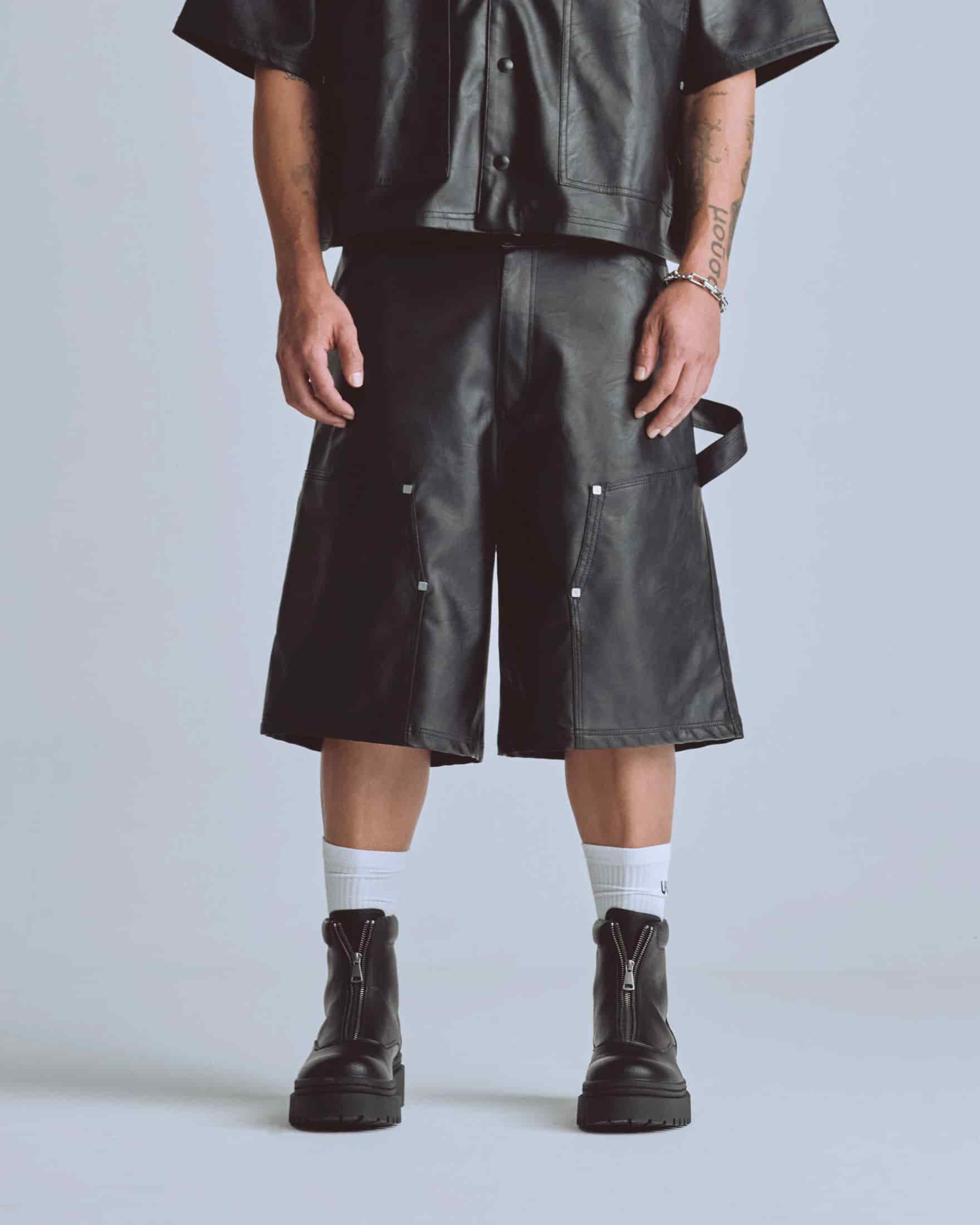 Capsule Basic Pleather Shorts Black - miniatura 2