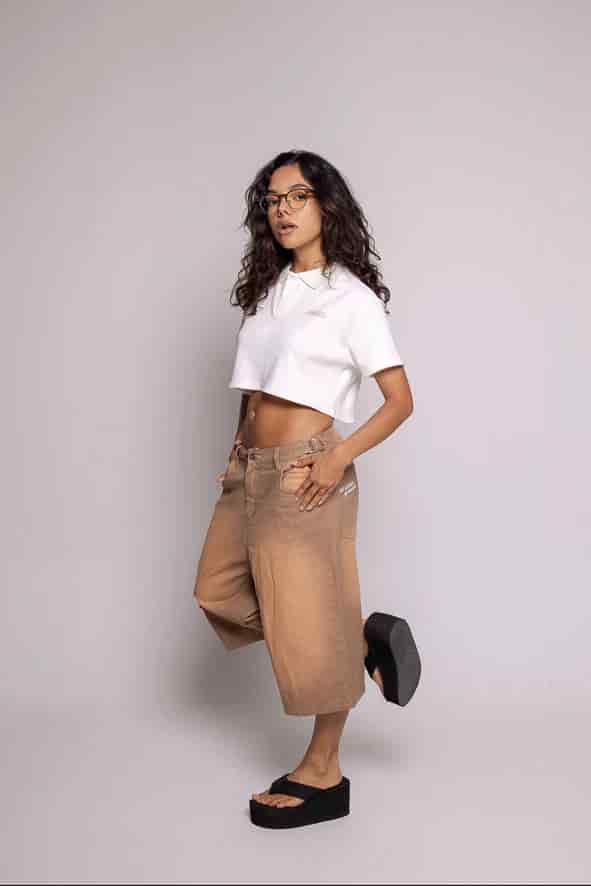 CropTop Polo Motion-Beige - miniatura 3
