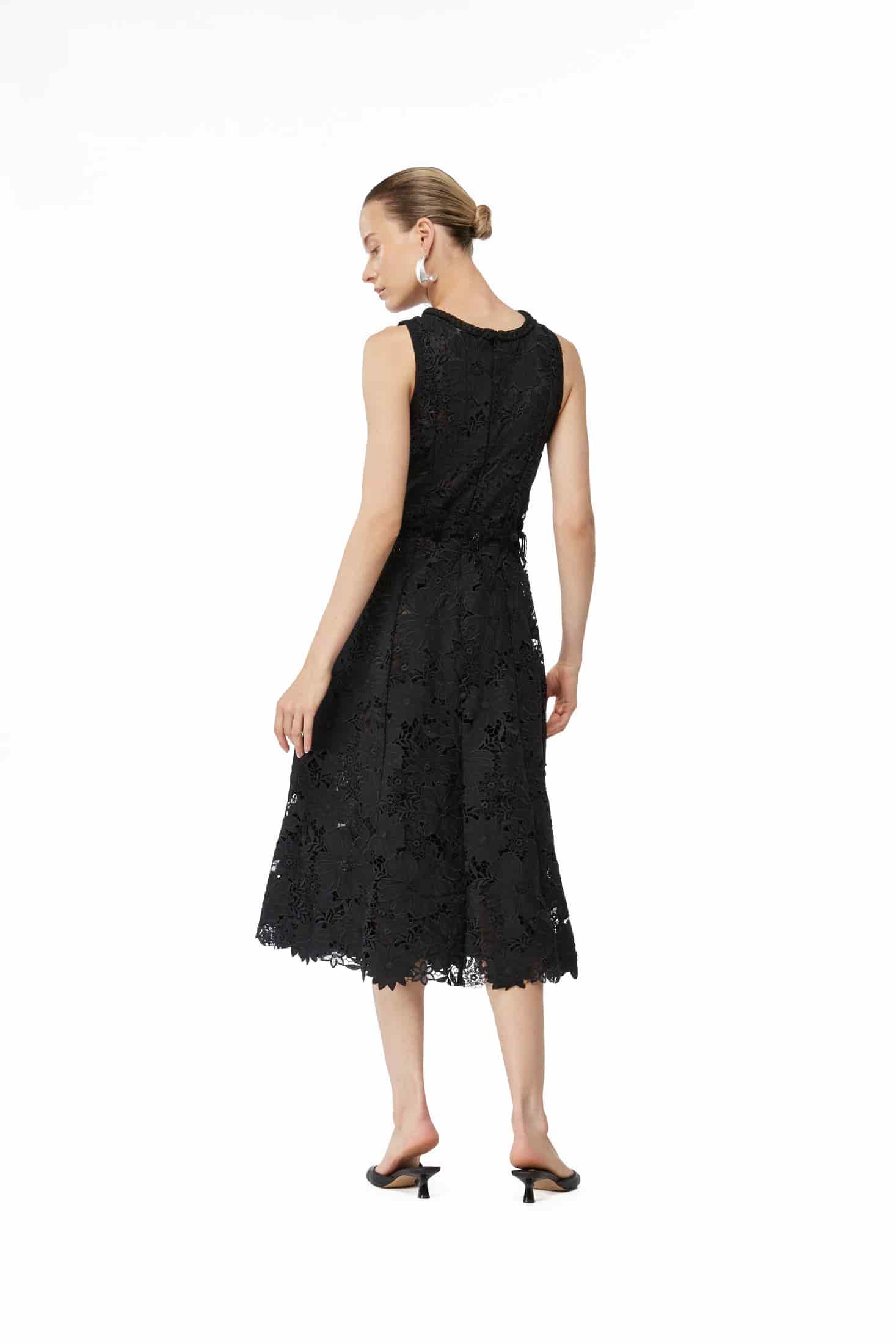FARAH MIDI DRESS BLACK - miniatura 3