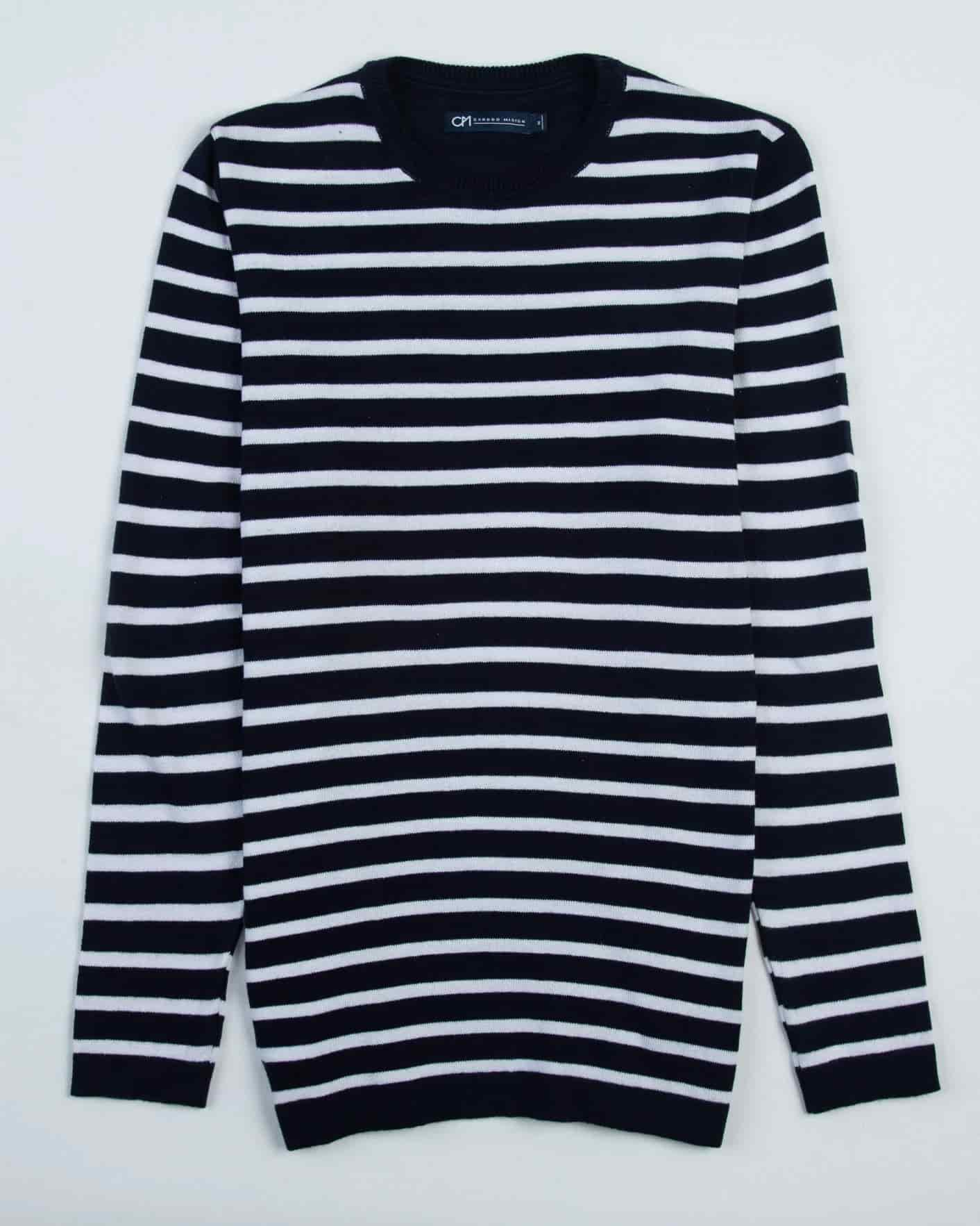 Saco Cuello Redondo Algodón Raya Blanca - miniatura 5