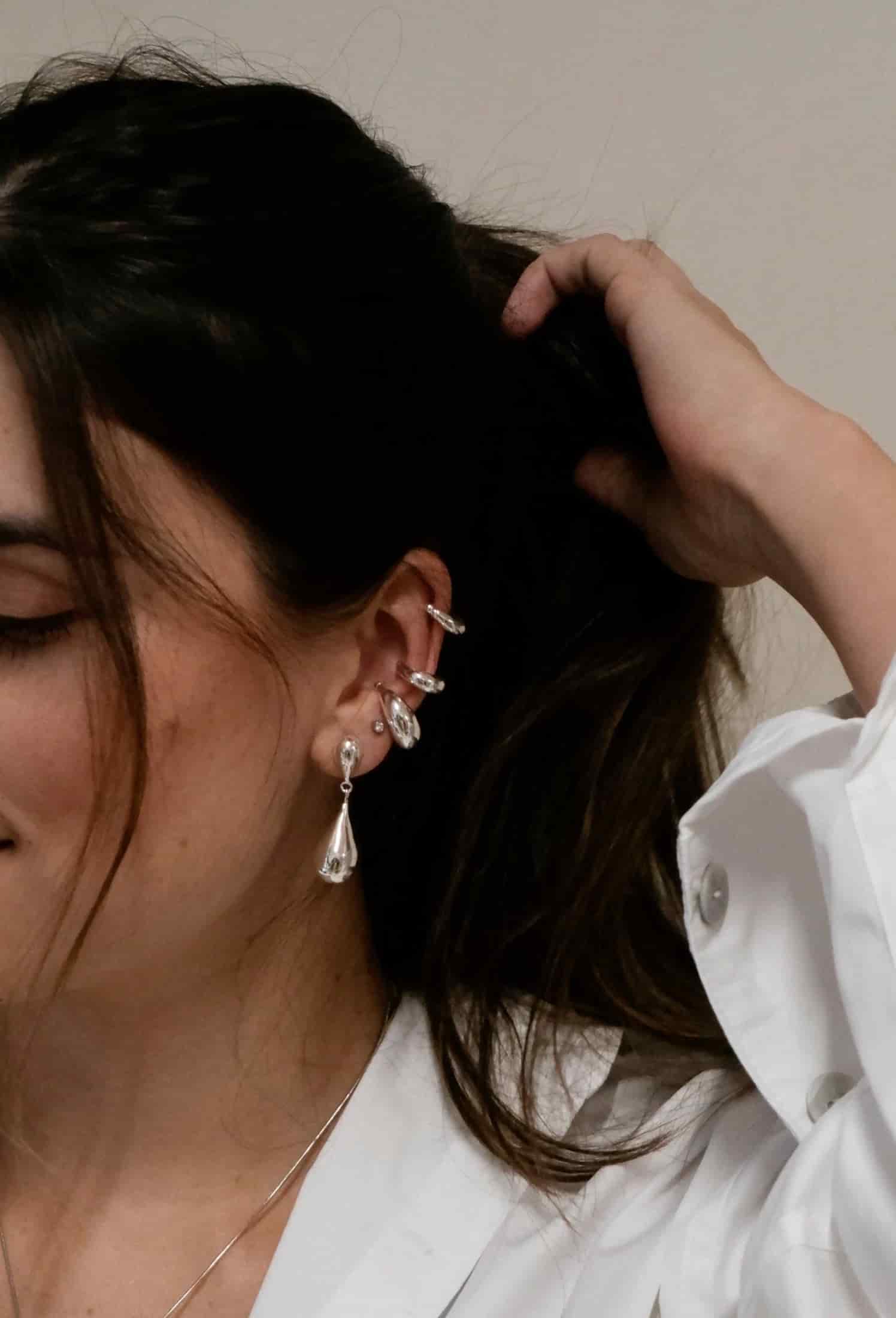 Aretes Rain Drops | Plateado - miniatura 2