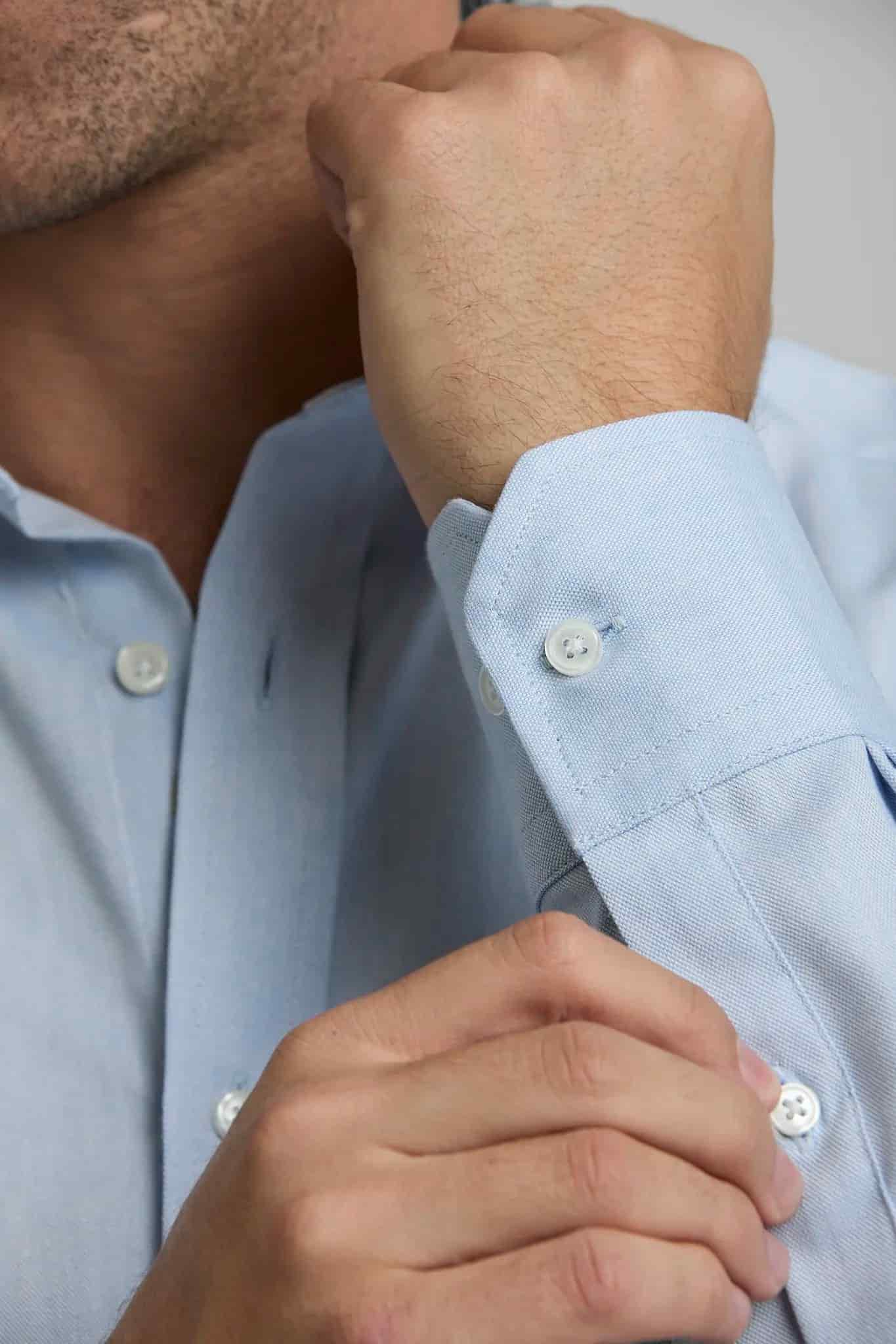 Camisa Hombre Oxford Azul Clara - miniatura 1