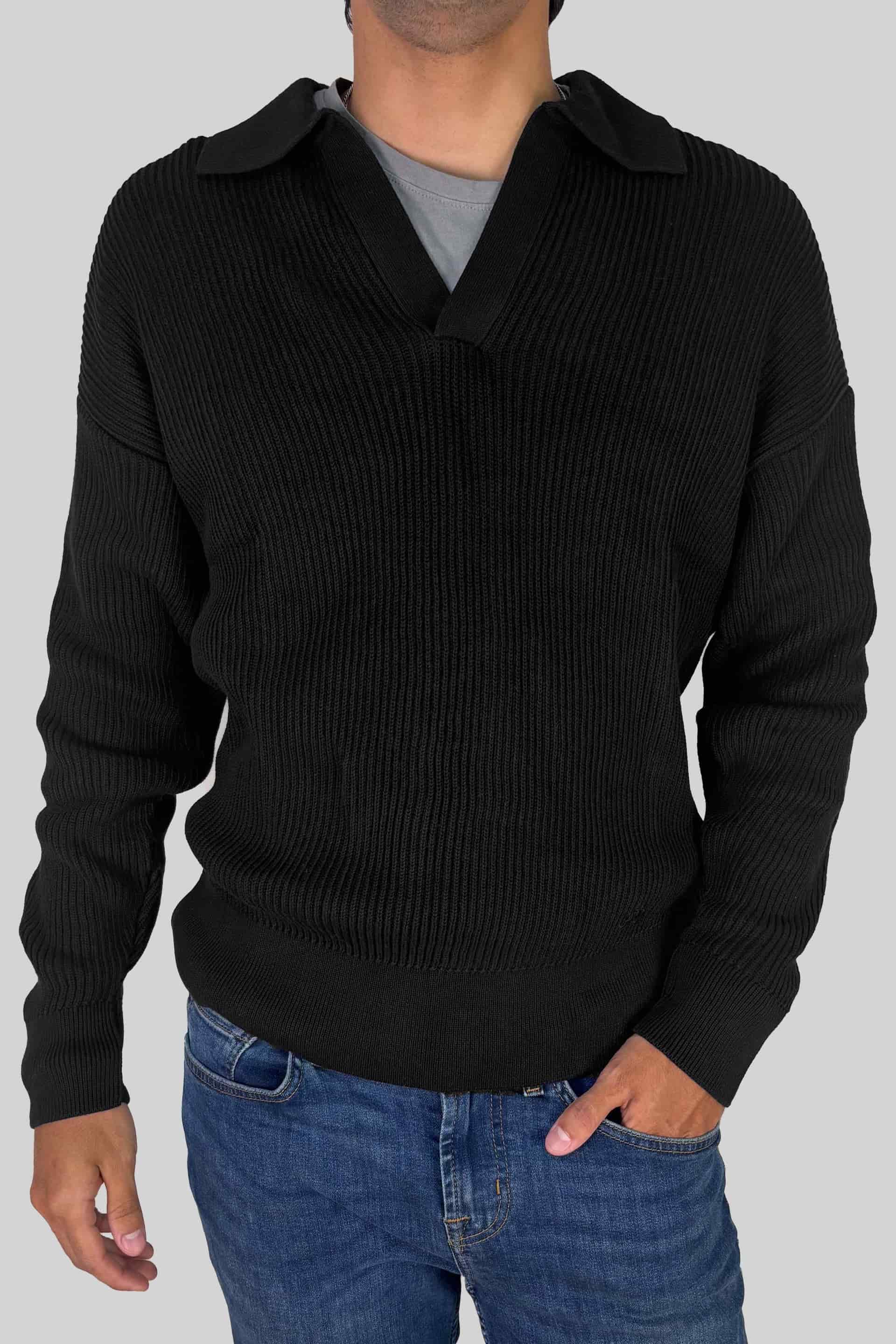 SACO LINED COLLAR NEGRO - miniatura 1