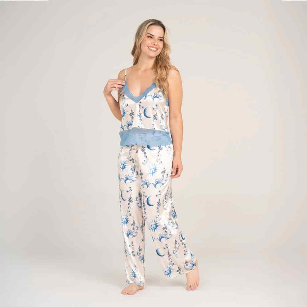Pantalón Satin Estampado Santorini. - miniatura 2