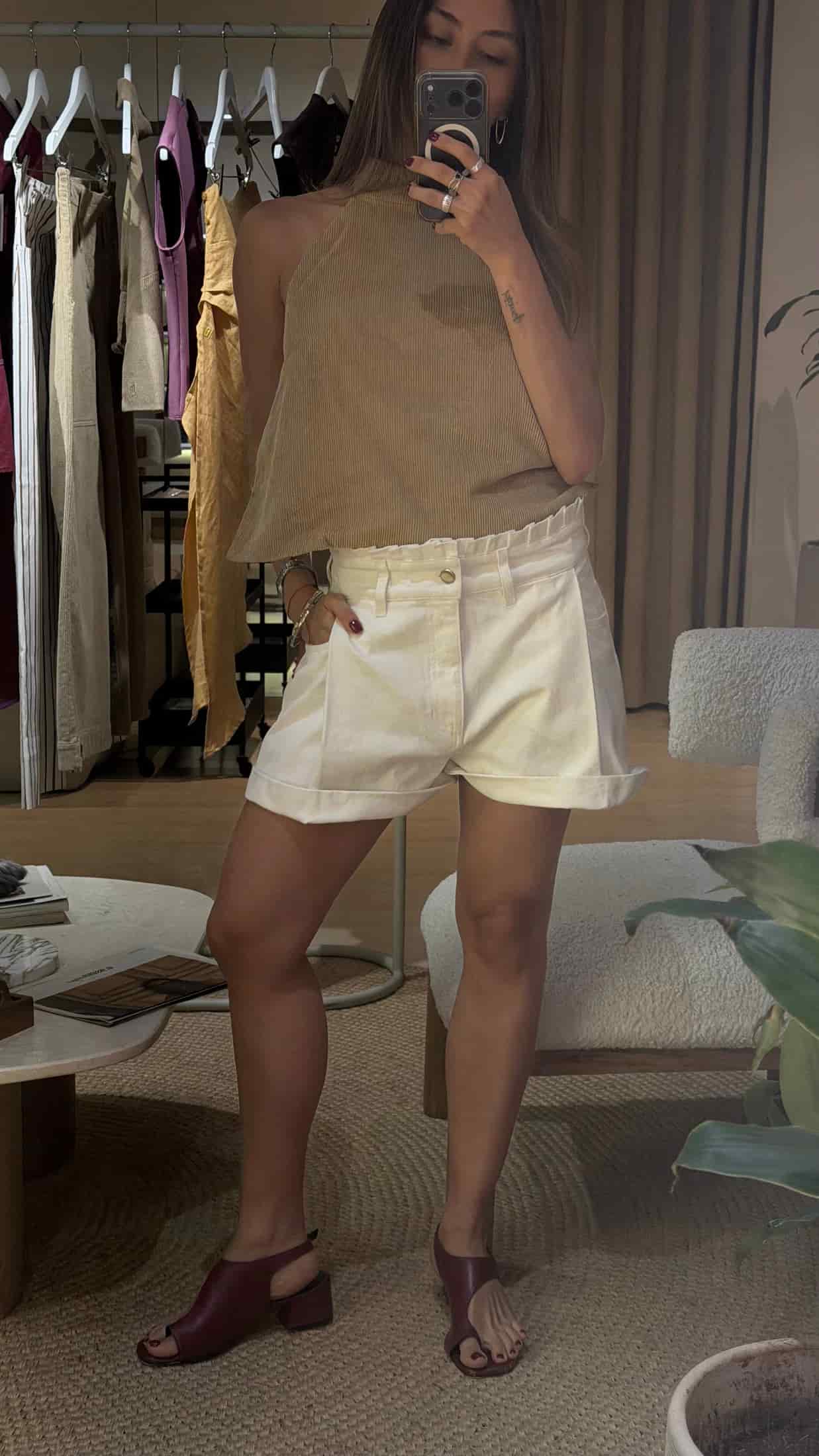 Short Mayo de algodón | Denim Blanco - miniatura 2