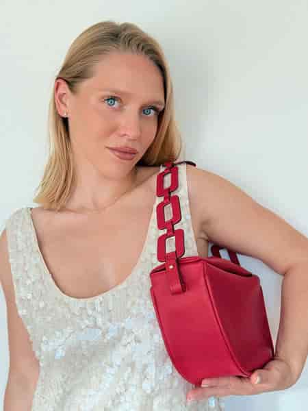Mimi Moon bag -waves strap burgundy - miniatura 1
