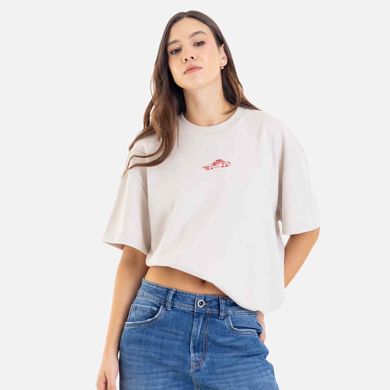 Boxy Fit City Sketch Tee Sand - miniatura 7