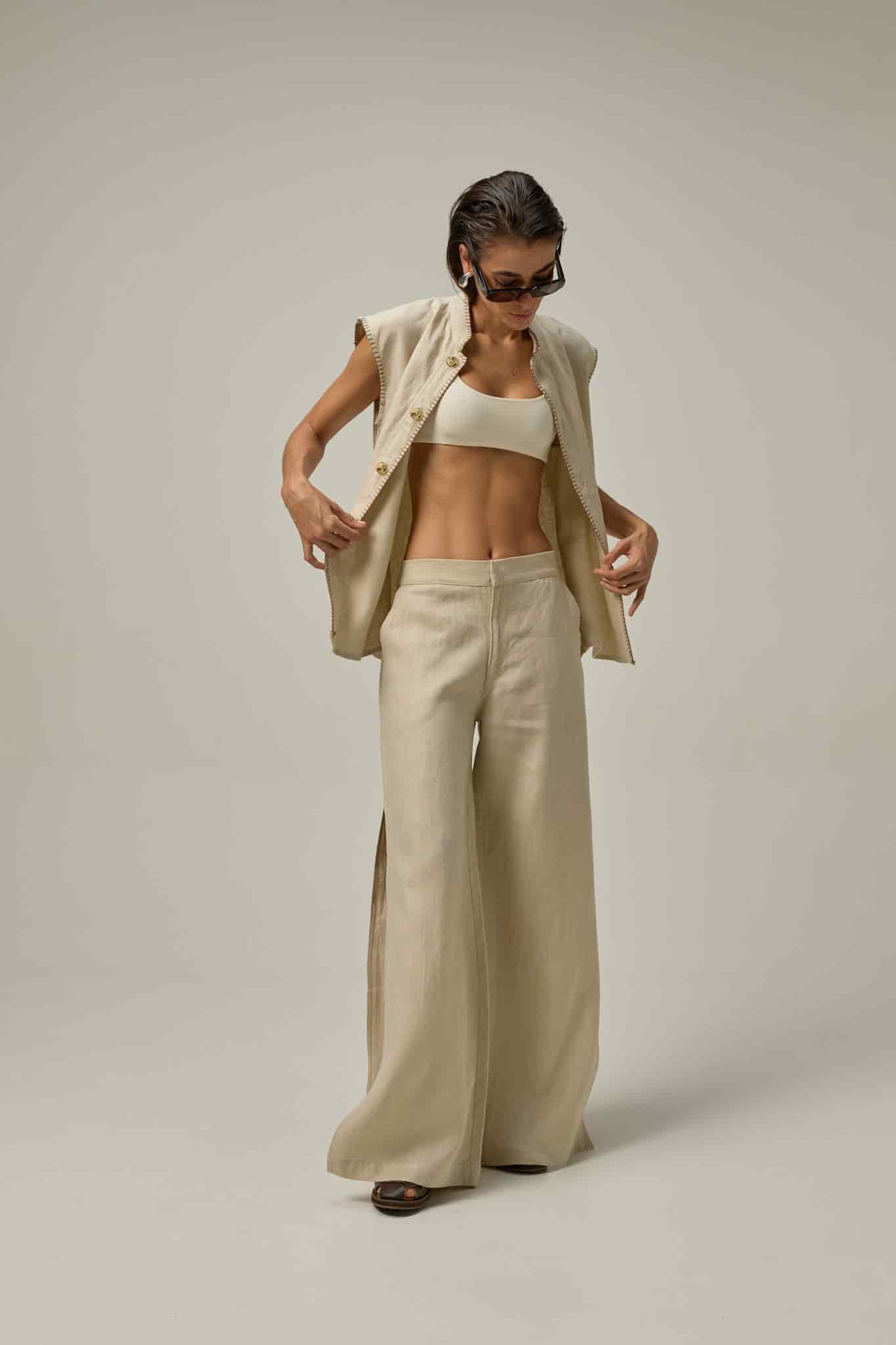 Pantalón Vere de Lino | Taupe - miniatura 2