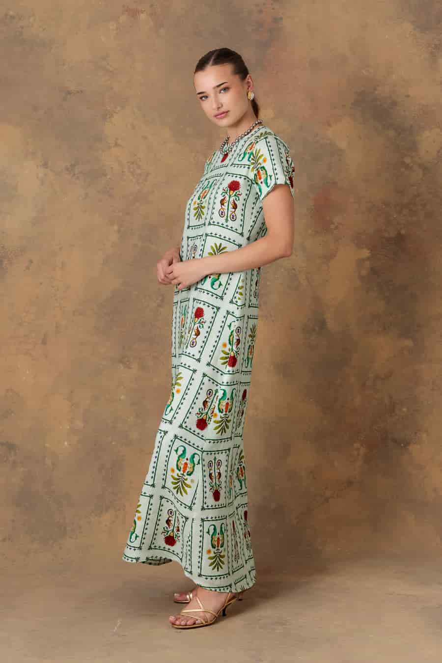 Wome's dress linen silvan light green - miniatura 5