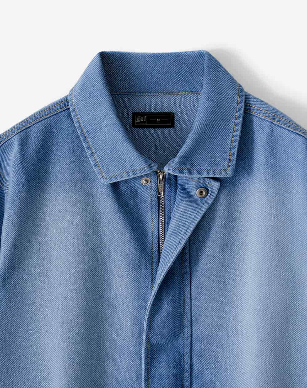 Chaqueta regular sin capucha índigo medio hombre - miniatura 2