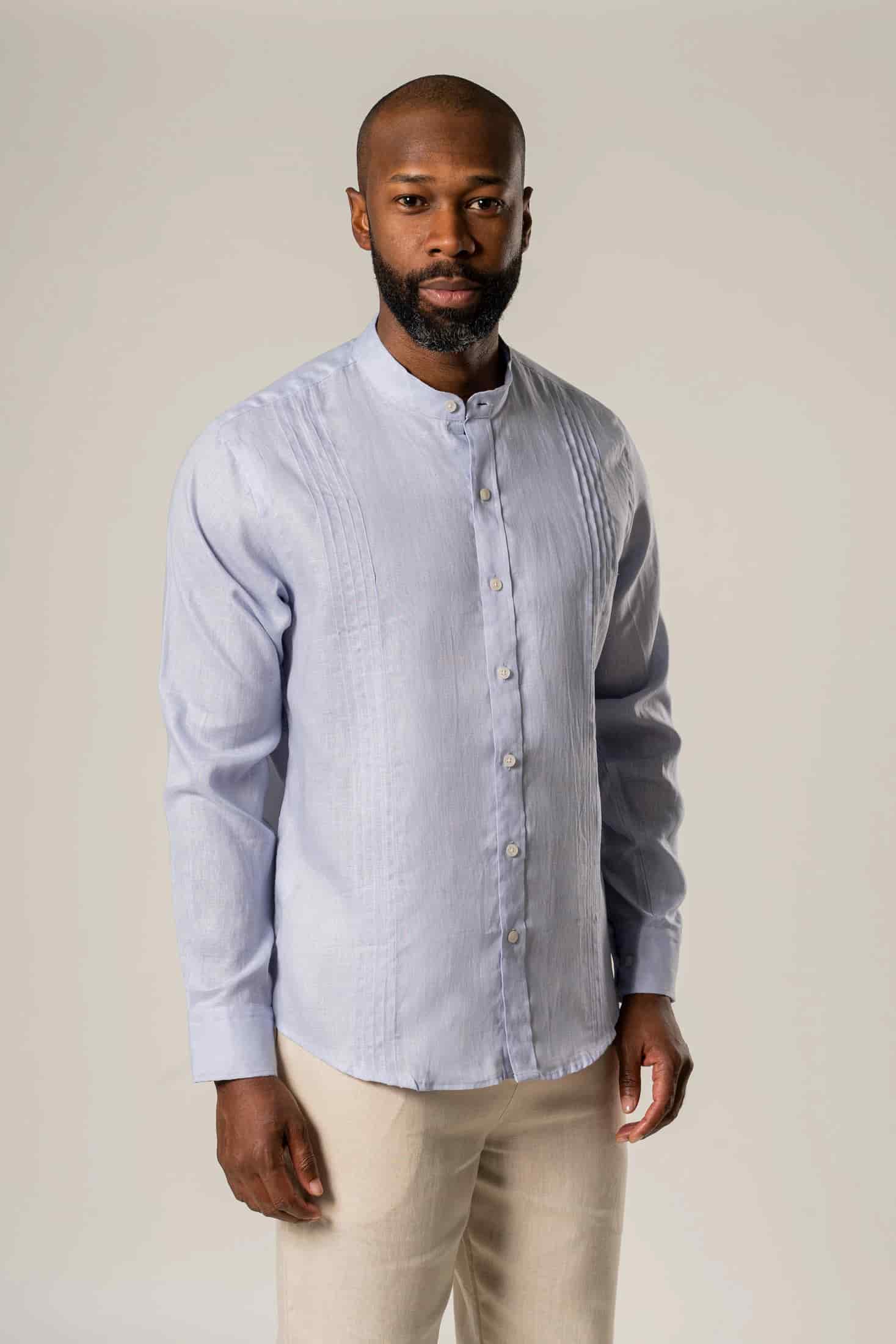 Guayabera 100% Lino Cuello Nerú - miniatura 2