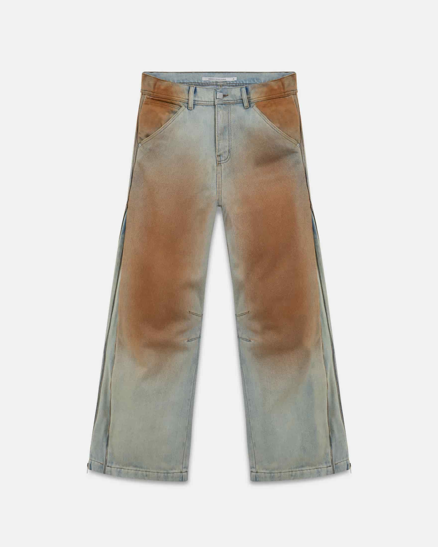 Spring UNDRGLD Zip Up Wide Jeans Brown - miniatura 3