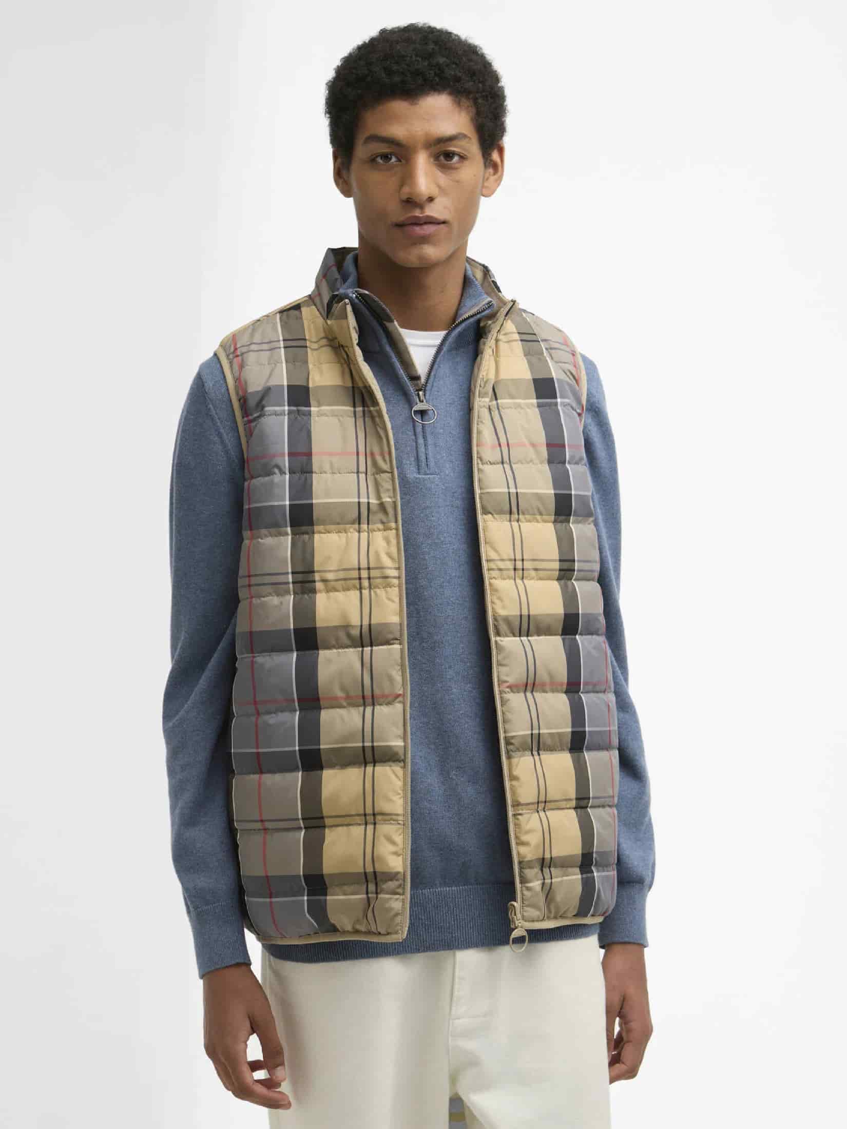 Reversible Tartan Puffer Gilet - miniatura 1