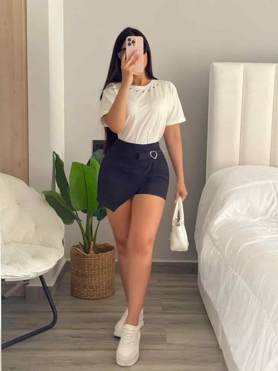 Falda short Nati (azul oscuro) - miniatura 1