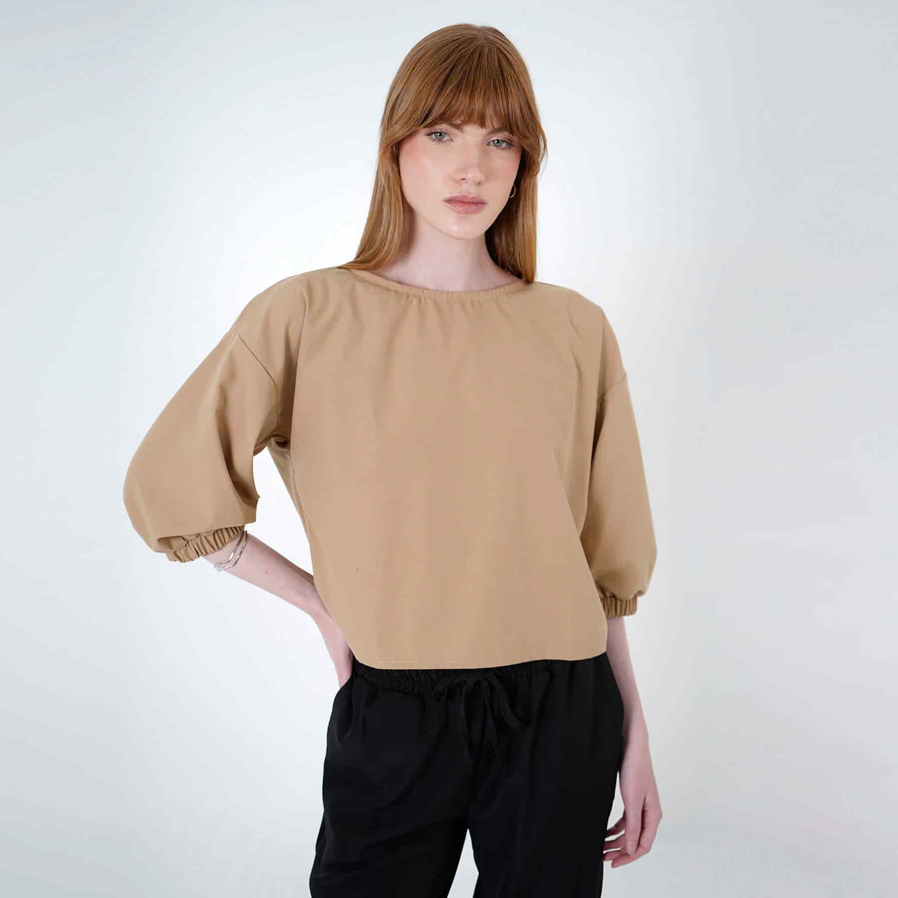 Blusa Cuello Redondo Manga 3/Cuartos - miniatura 5