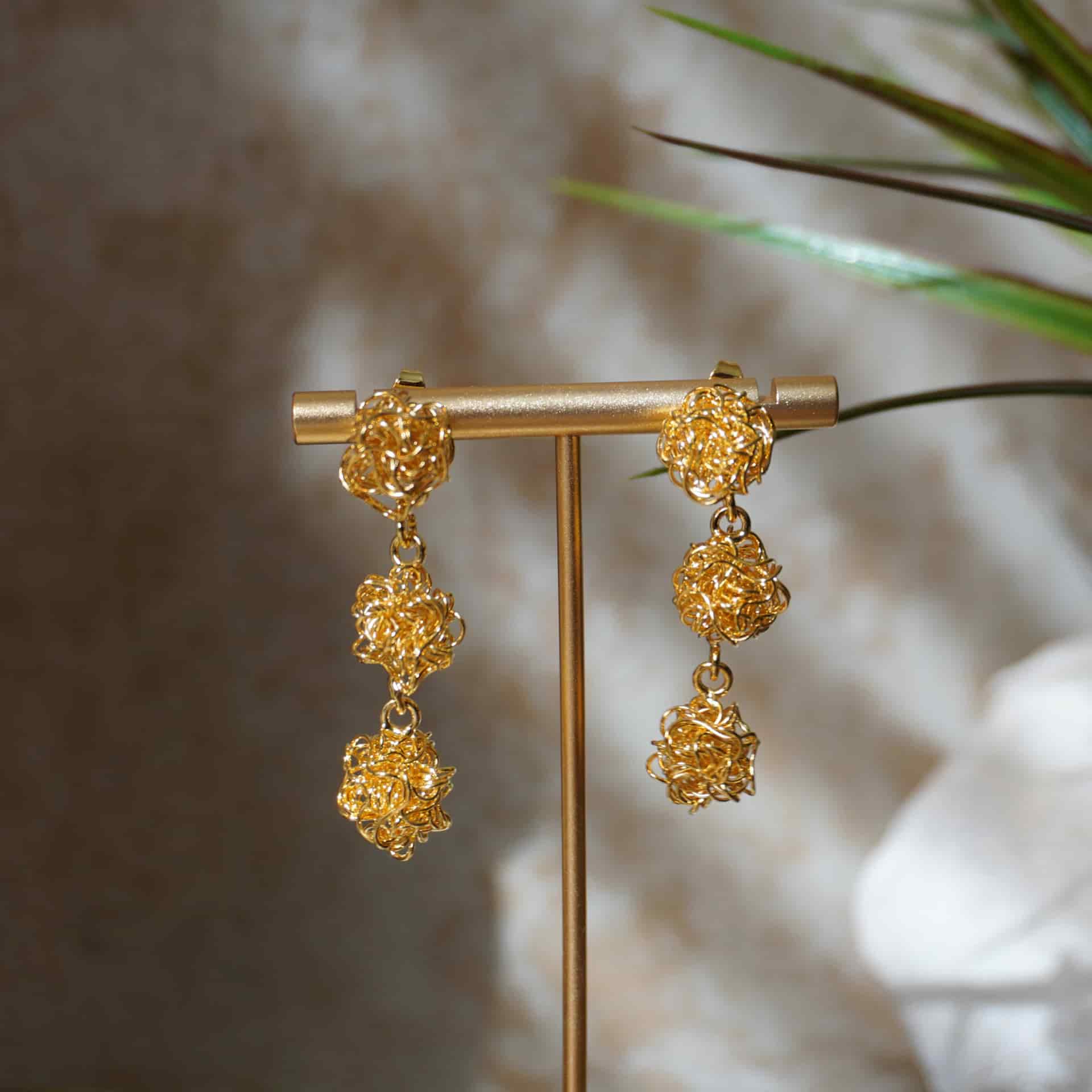 Golden Blossoms Earrings - miniatura 6