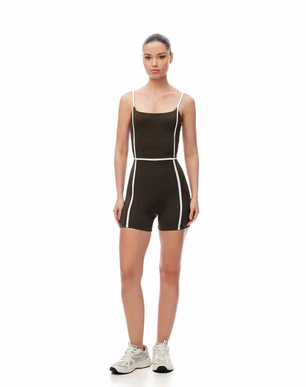 Enterizo deportivo secado rápido chocolate mujer - miniatura 6