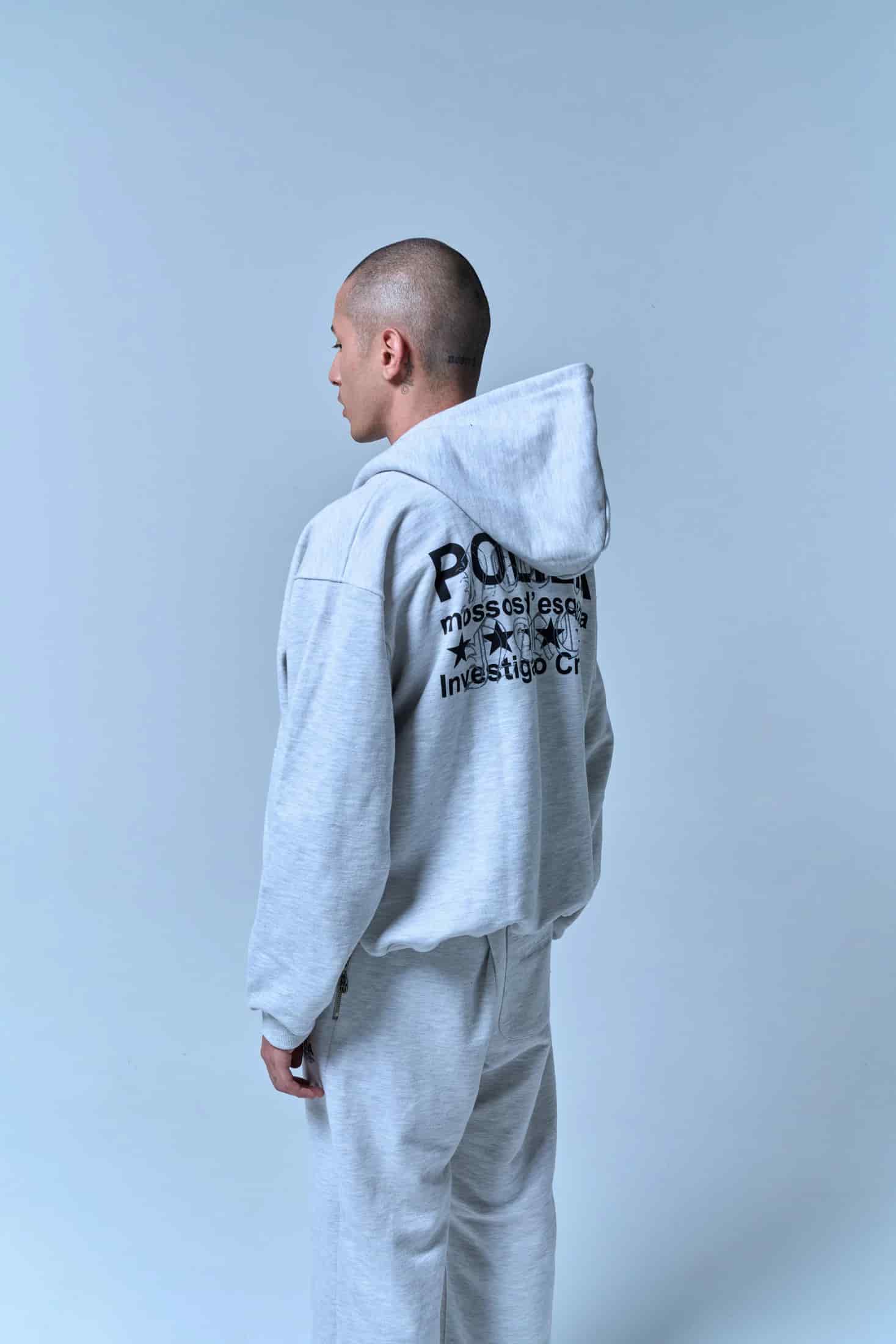 POLIZIA GRAY FLARED SWEATPANTS - miniatura 3