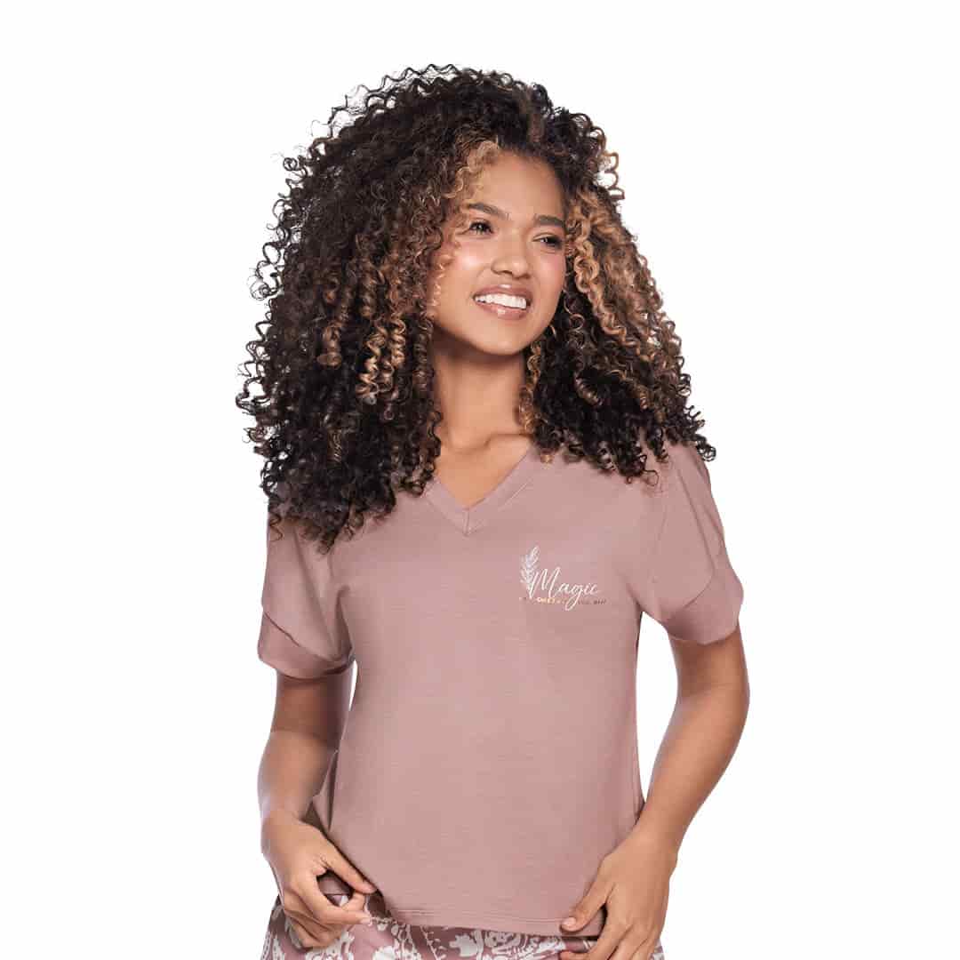 CAMISA DE PIJAMA SILUETA MANGA CORTA - miniatura 2