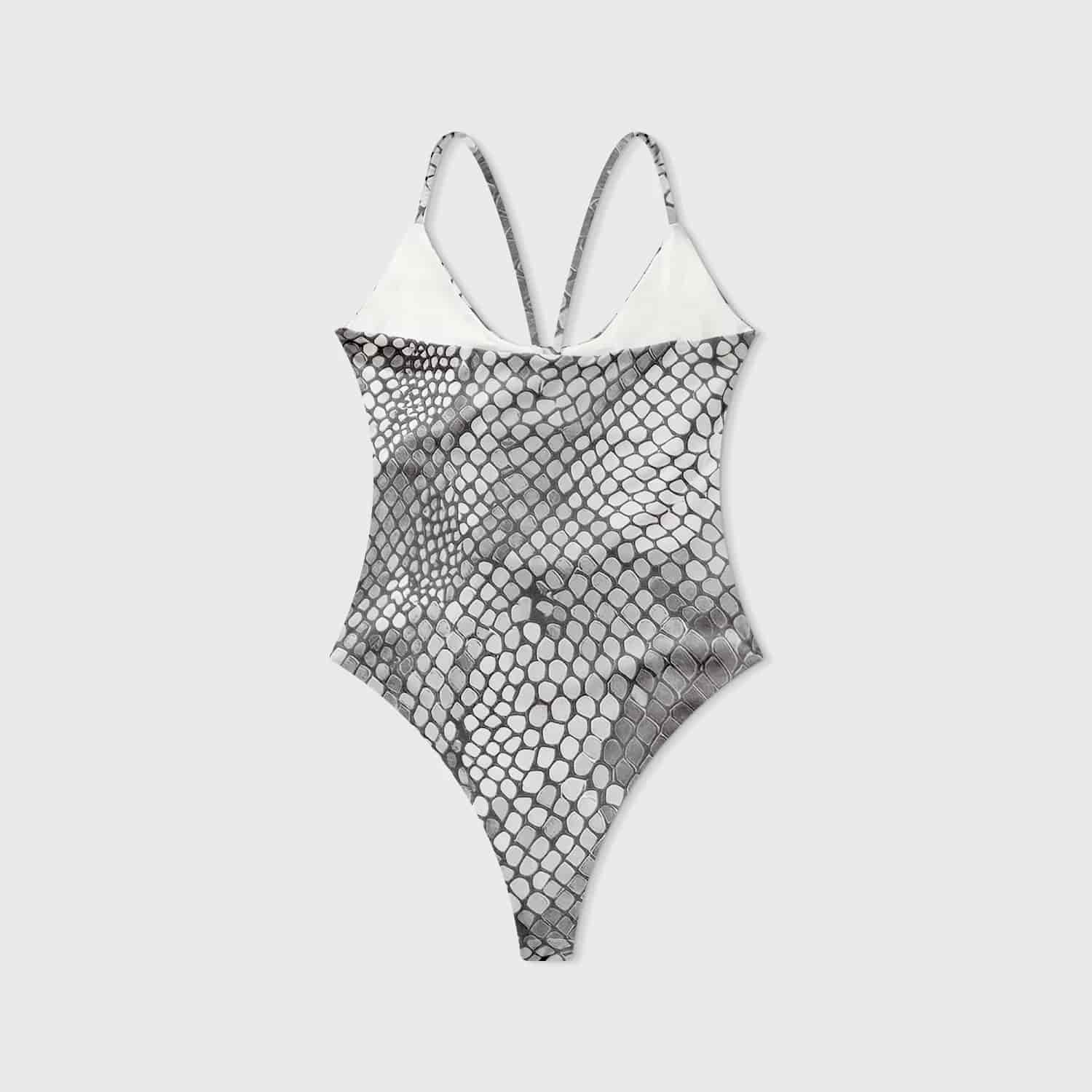 Python Cut-Out Bodysuit - Gray - miniatura 10