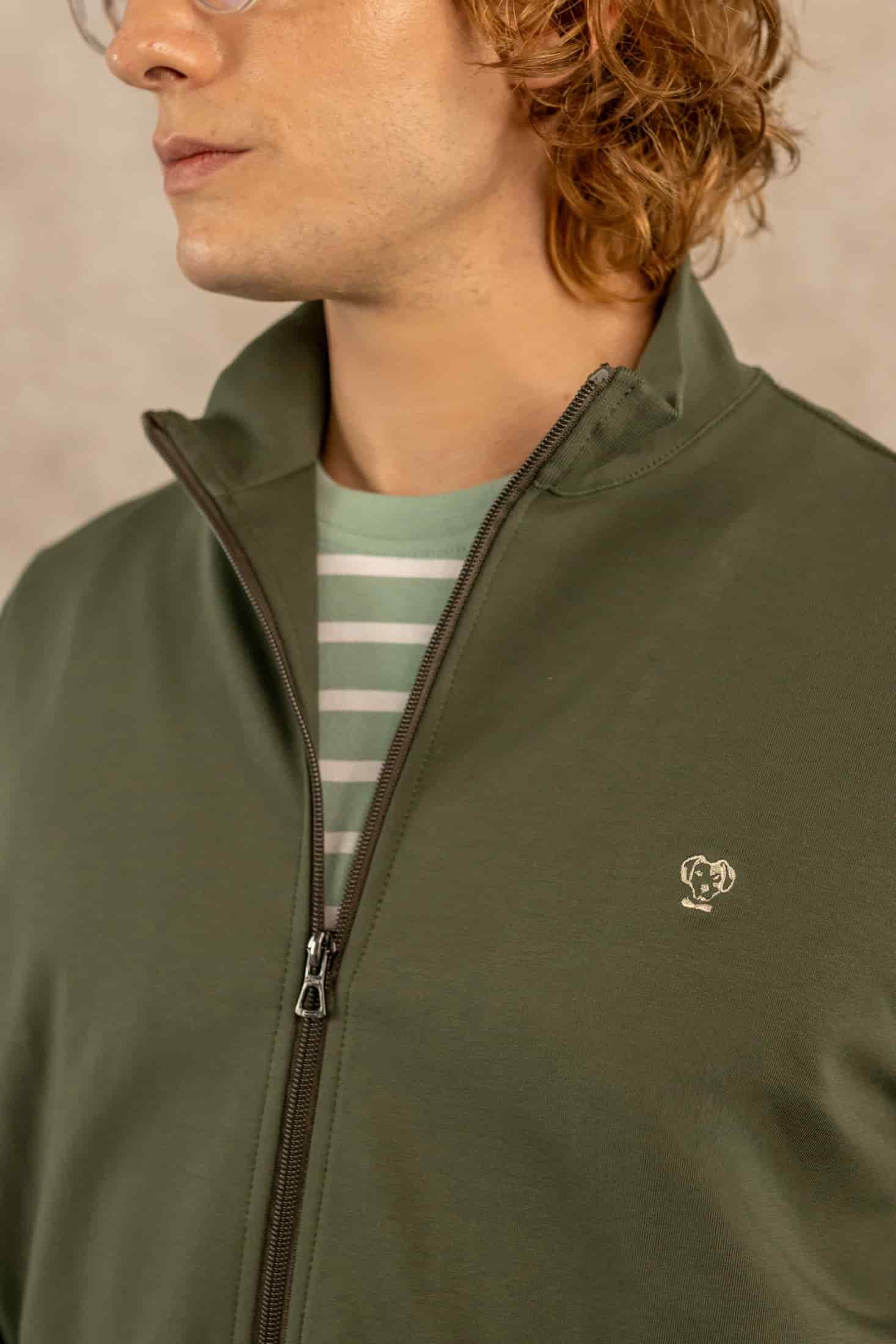 Full-Zip Antimanchas Verde Militar - miniatura 5