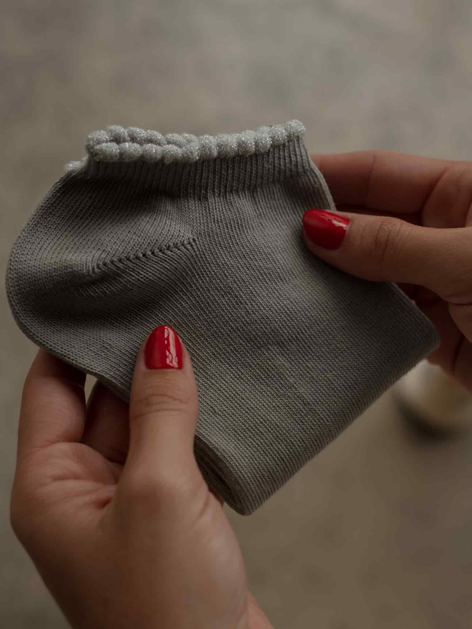WAVE ANKLE SOCKS - SHINY GRAY - miniatura 1