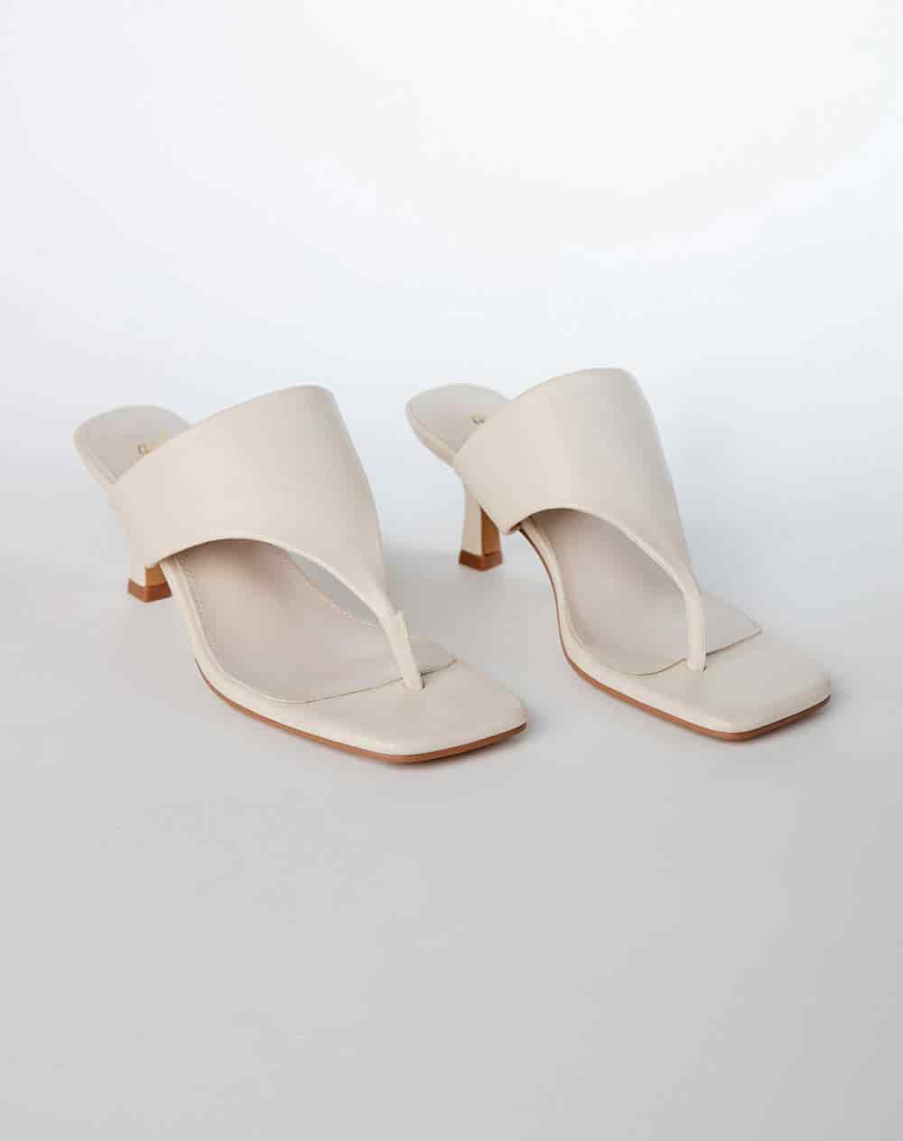 Sandalias de tacón mule crudo mujer - miniatura 1