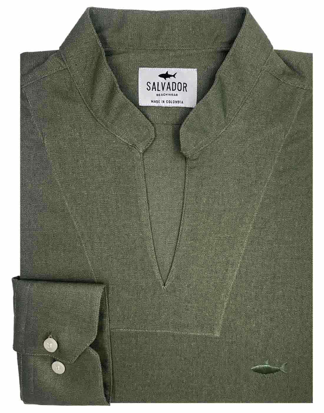 CAMISA DUNNOS FLEX VERDE OLIVA - miniatura 1